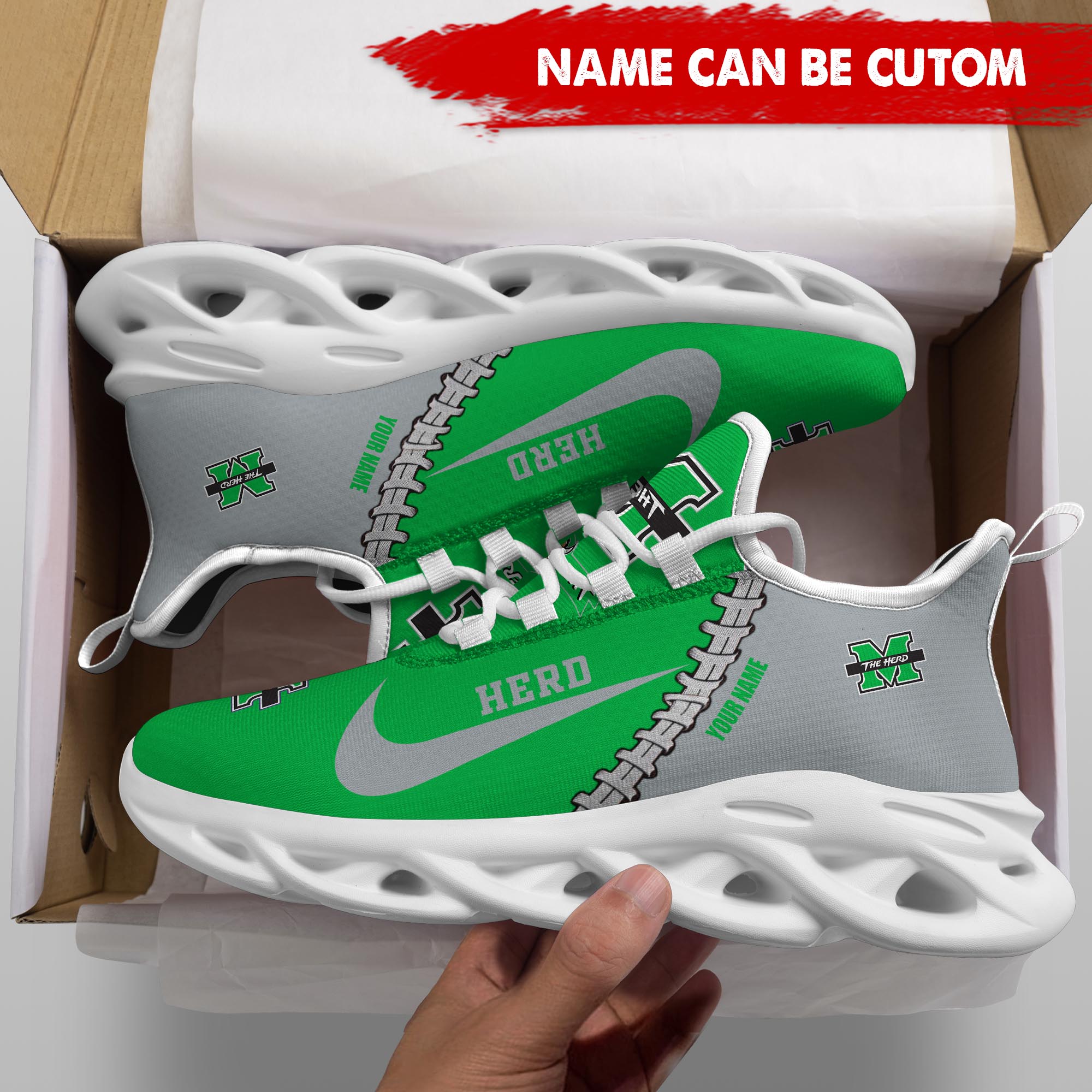 Ideafootwear Marshall Thundering Herd Max Soul Shoes Sneakers For Men And Women 1