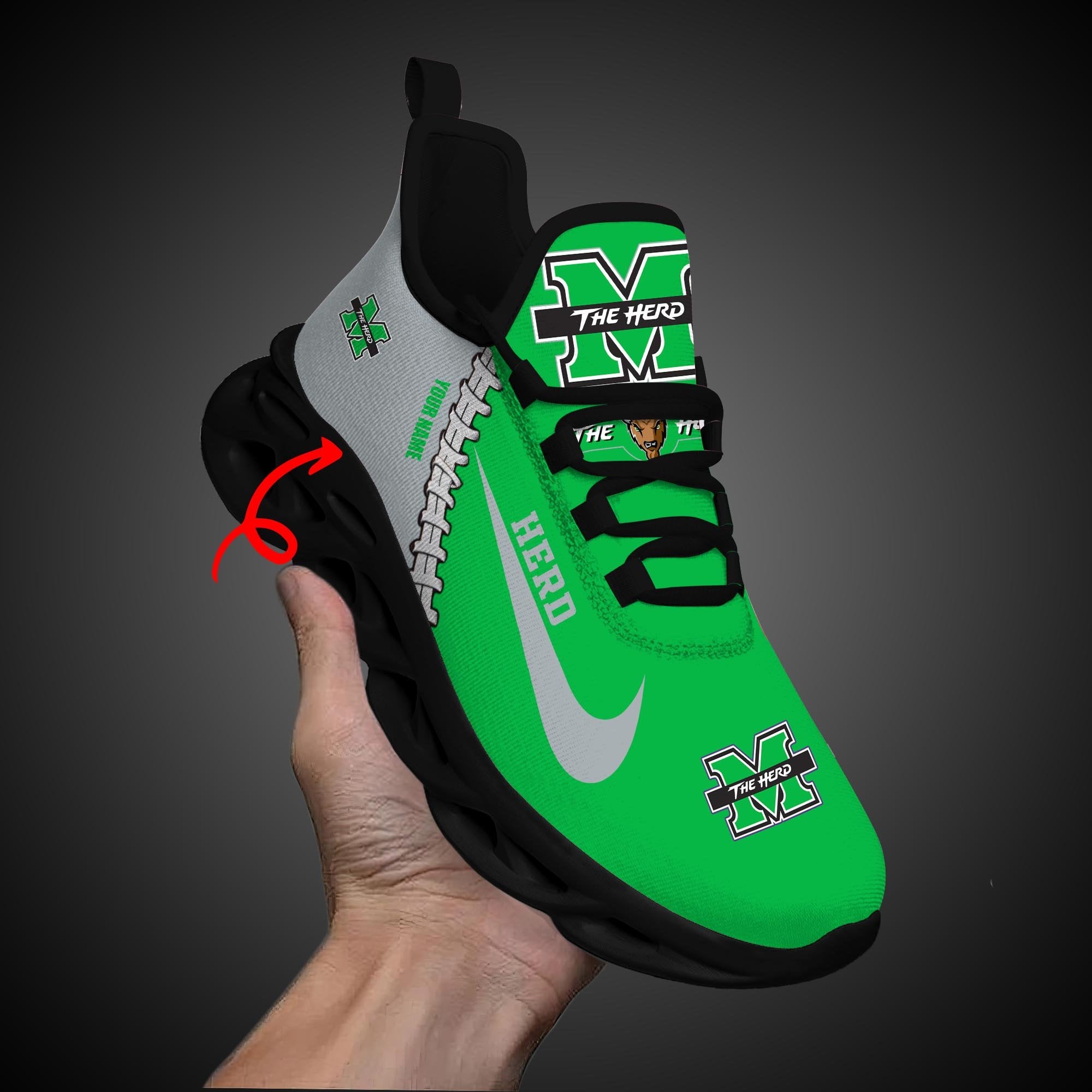 Ideafootwear Marshall Thundering Herd Max Soul Shoes Sneakers For Men And Women 1