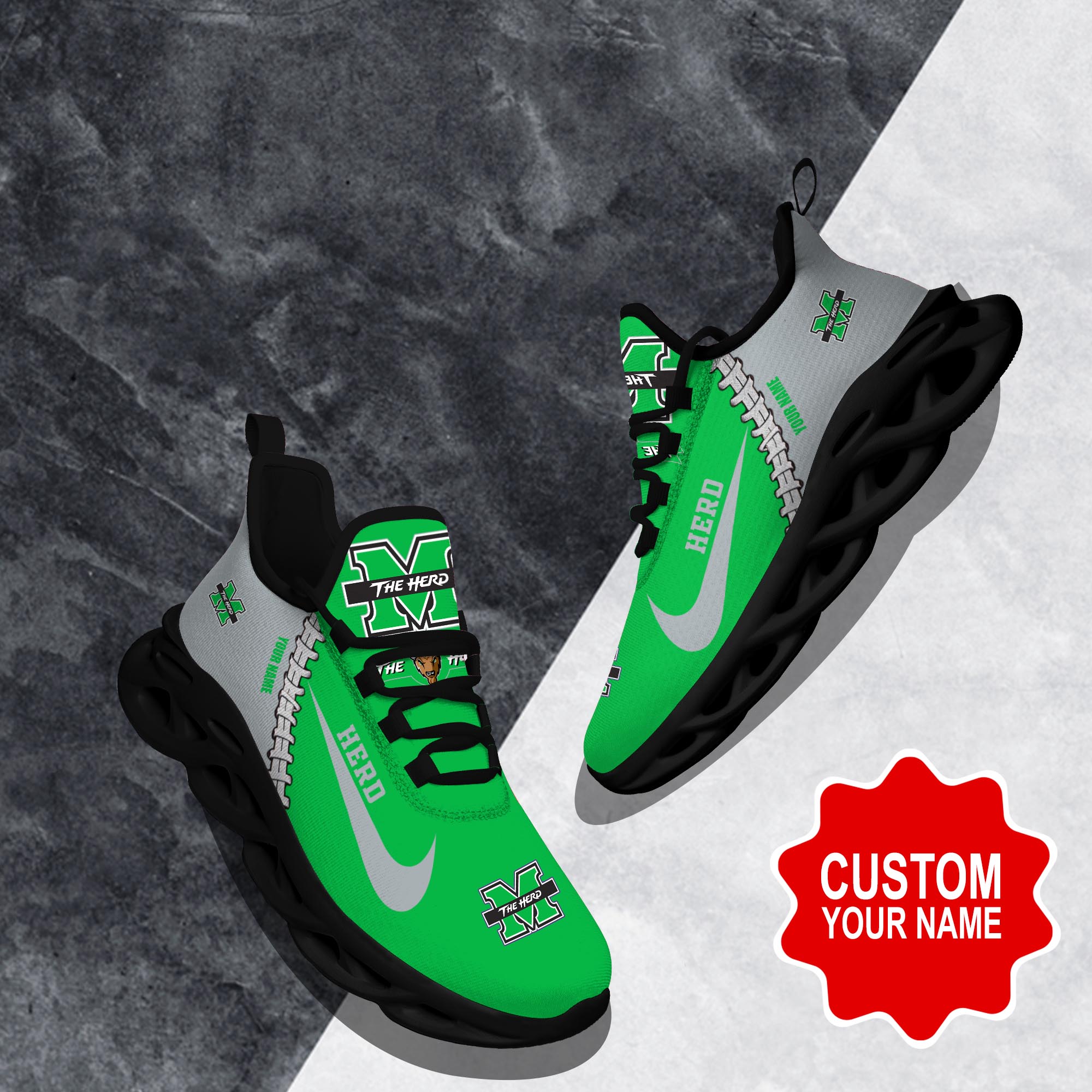 Ideafootwear Marshall Thundering Herd Max Soul Shoes Sneakers For Men And Women 1