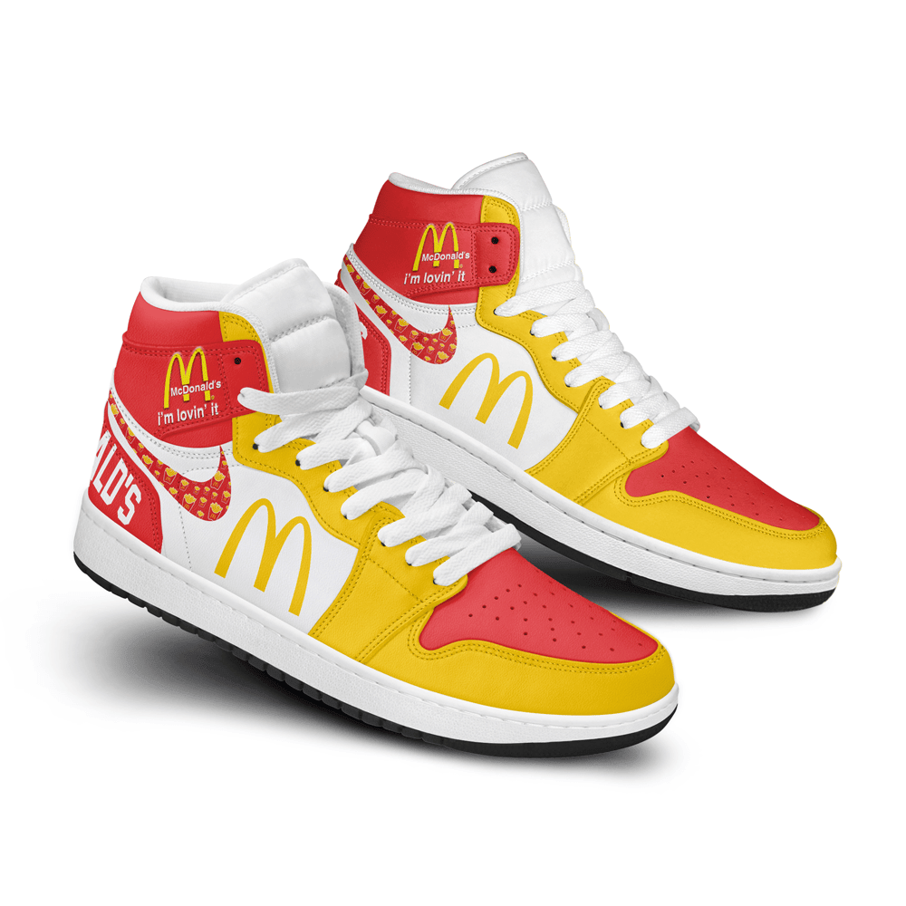 Ideafootwear McDonalds AJ1 High Sneakers Shoes For Men And Women 3