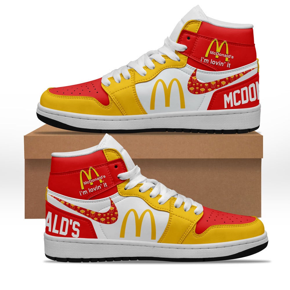 Ideafootwear McDonalds AJ1 High Sneakers Shoes For Men And Women 3