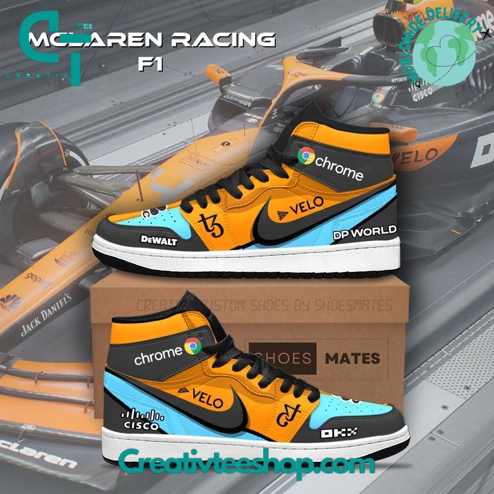 Ideafootwear McLaren AJ1 High Sneakers Shoes For Men And Women 2