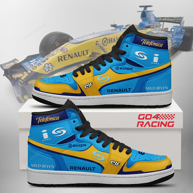 Ideafootwear Mecedes Petronas Formula AJ1 High Sneakers Shoes For Men And Women 2