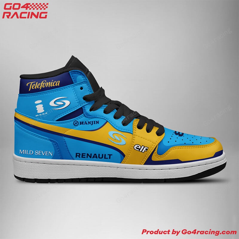 Ideafootwear Mecedes Petronas Formula AJ1 High Sneakers Shoes For Men And Women 2
