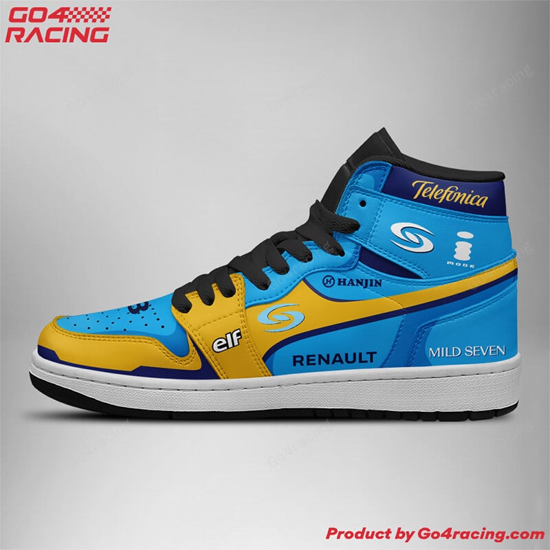 Ideafootwear Mecedes Petronas Formula AJ1 High Sneakers Shoes For Men And Women 2