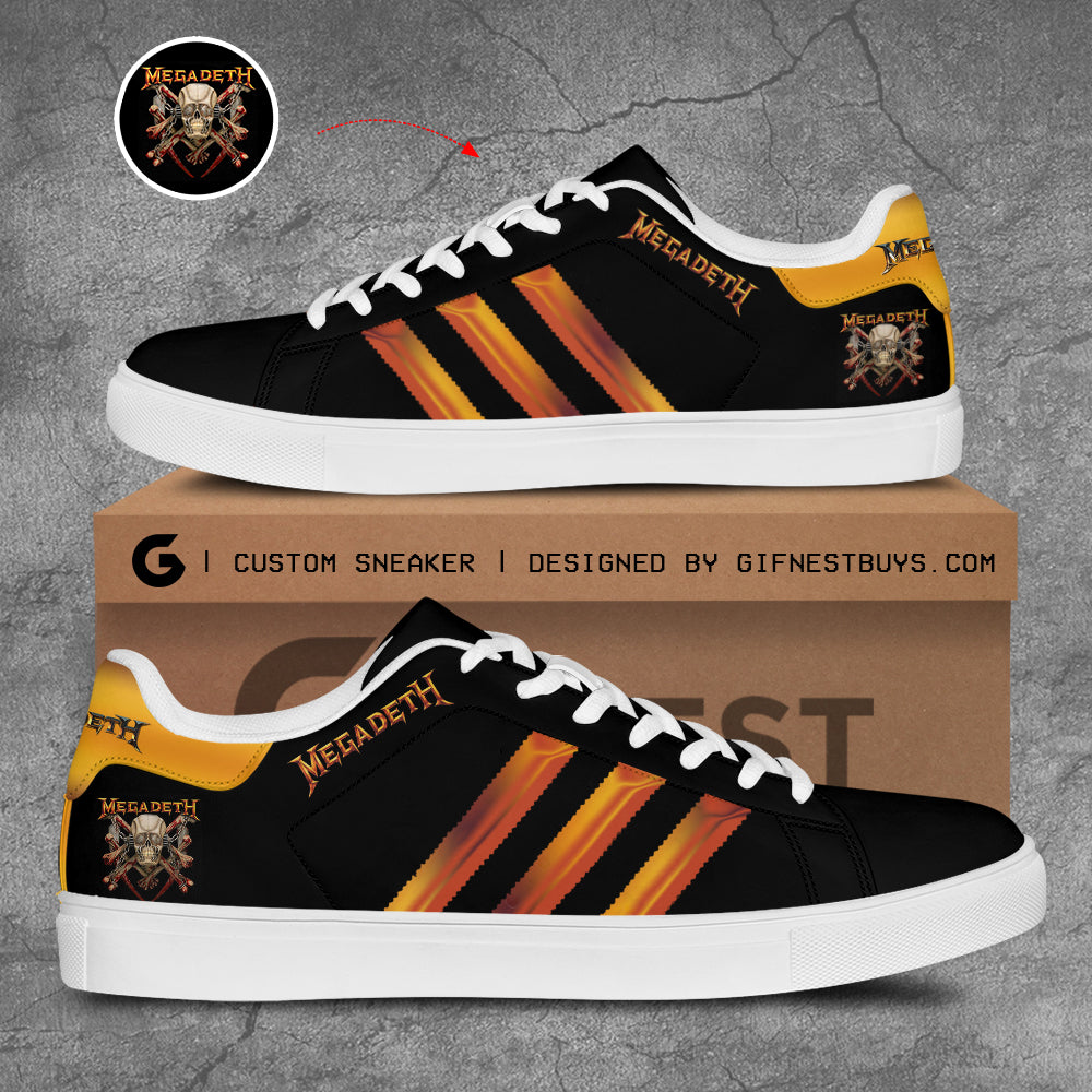 Ideafootwear Megadeth Band Skate Stan Shoes Sneakes For Men And Women 3