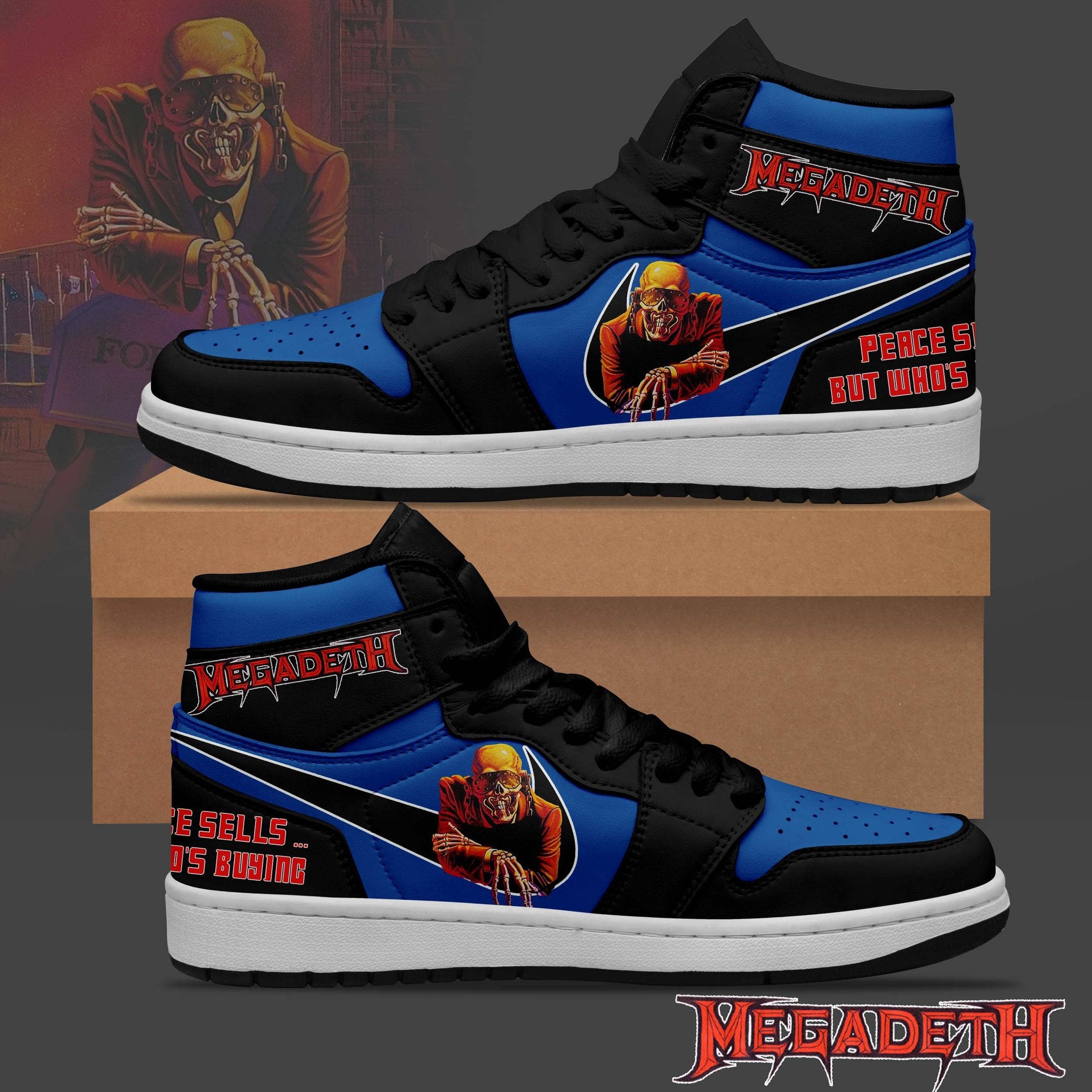 Ideafootwear Megadeth AJ1 High Sneakers Shoes For Men And Women 3