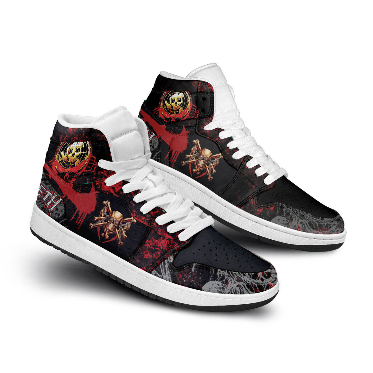 Ideafootwear Megadeth AJ1 High Sneakers Shoes For Men And Women 1