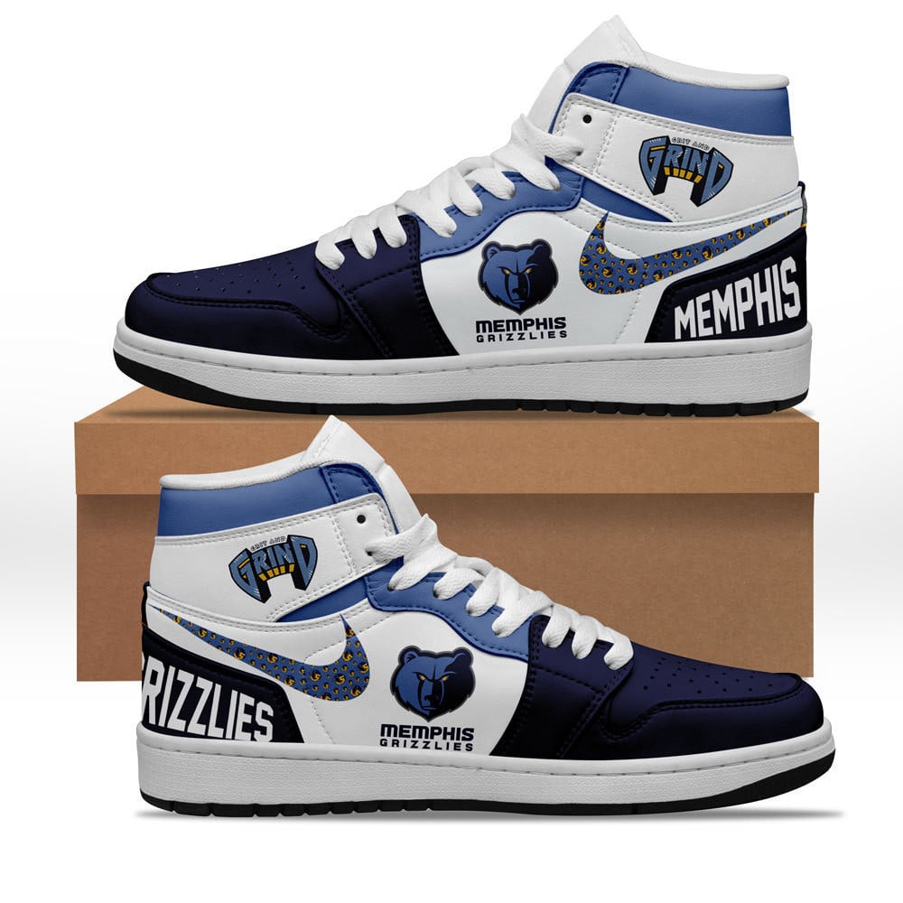 Ideafootwear Memphis Grizzlies AJ1 High Sneakers Shoes For Men And Women 5