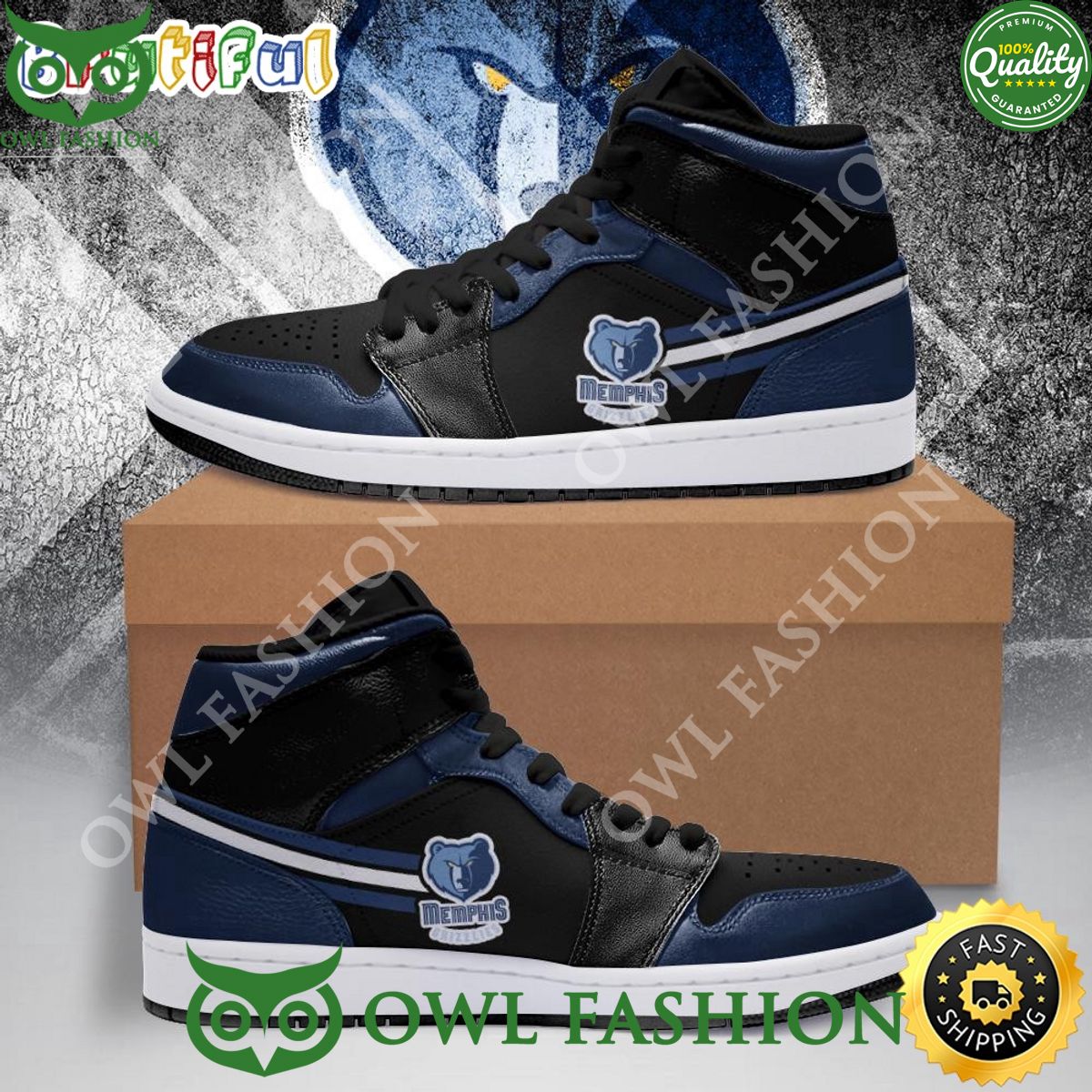 Ideafootwear Memphis GrizzliesAJ1 High Sneakers Shoes For Men And Women 1