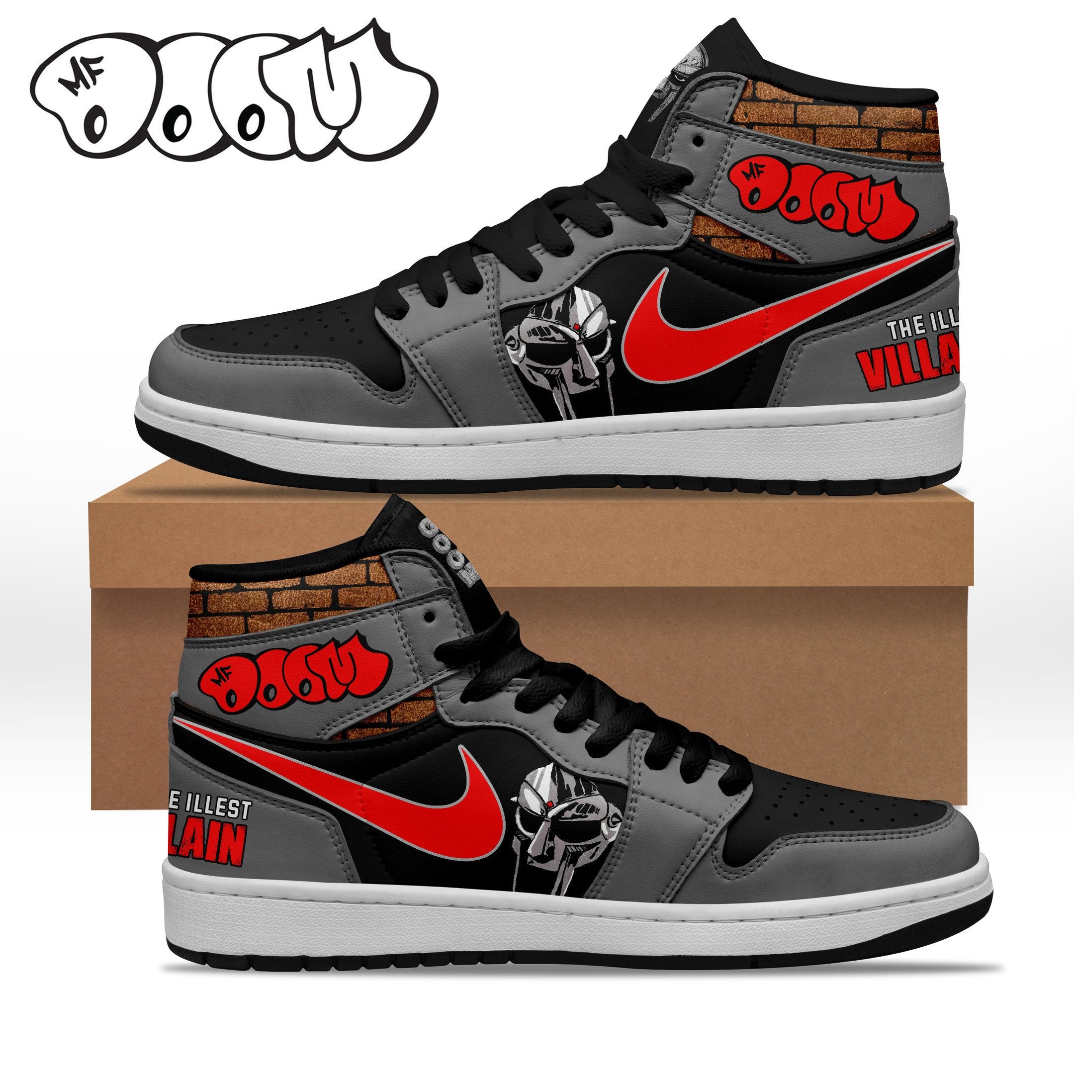 Ideafootwear MF Doom AJ1 High Sneakers Shoes For Men And Women 1