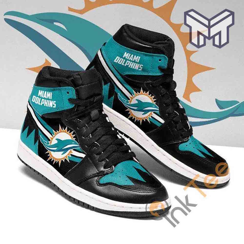Ideafootwear Miami Dolphins AJ1 High Sneakers Shoes For Men And Women 9