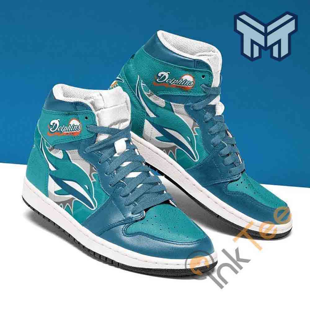 Ideafootwear Miami Dolphins AJ1 High Sneakers Shoes For Men And Women 10
