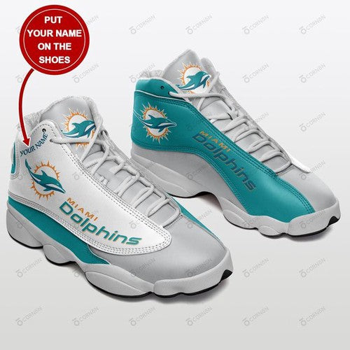 Ideafootwear Miami Dolphins AJ13 Sneakers Shoes For Men And Women 10