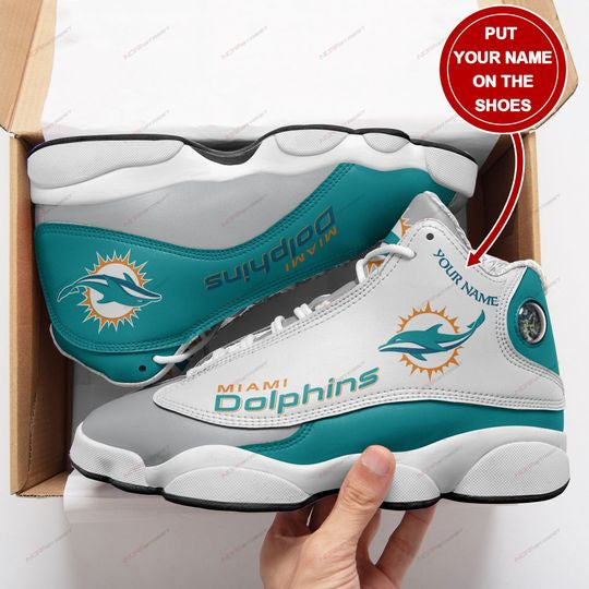 Ideafootwear Miami Dolphins AJ13 Sneakers Shoes For Men And Women 13