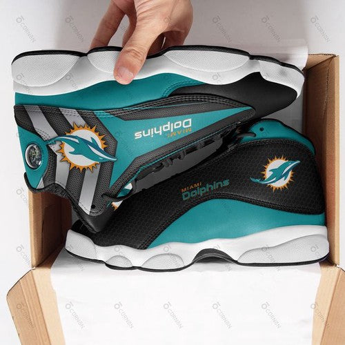 Ideafootwear Miami Dolphins AJ13 Sneakers Shoes For Men And Women 32
