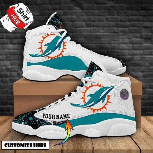 Ideafootwear Miami Dolphins AJ13 Sneakers Shoes For Men And Women 2