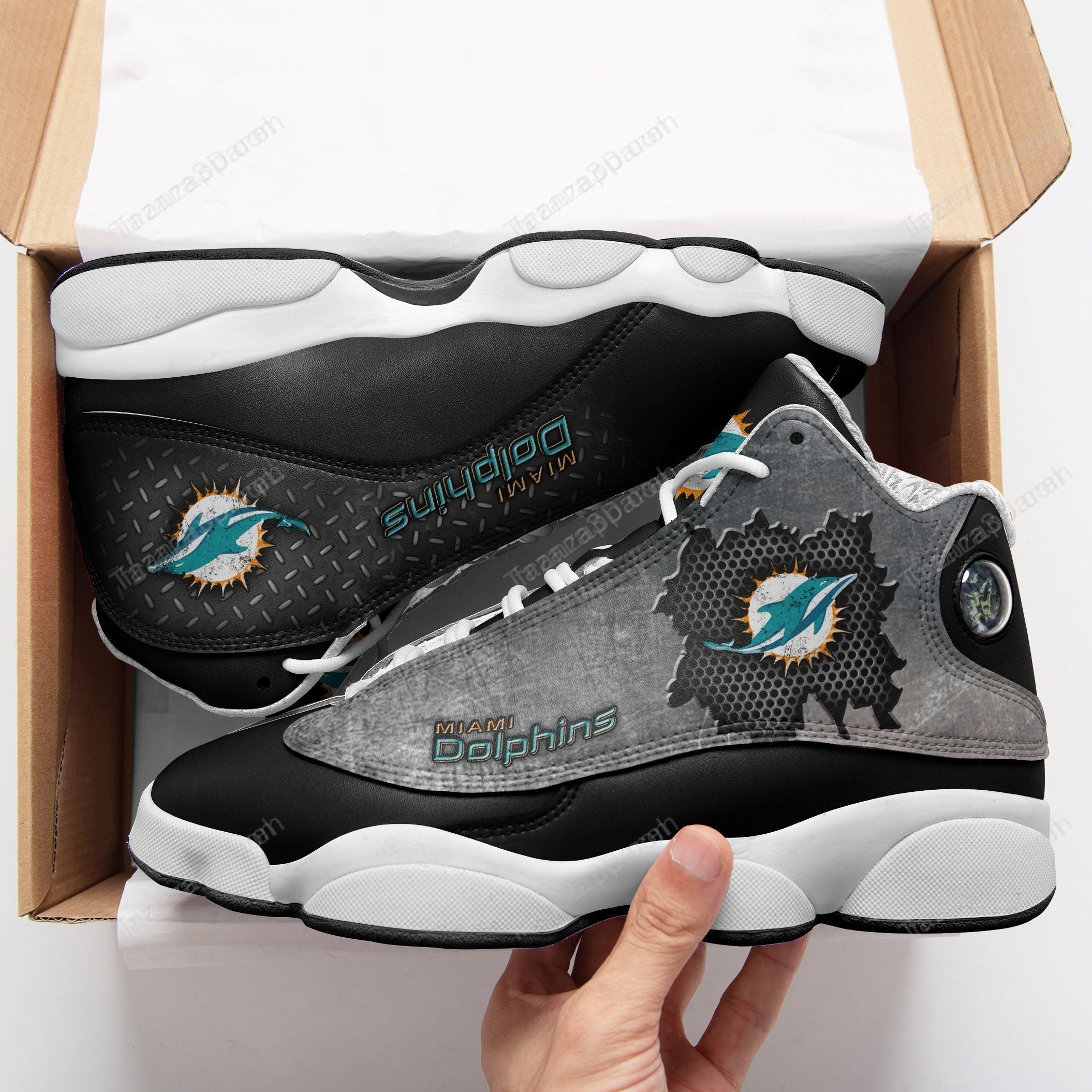 Ideafootwear Miami Dolphins AJ13 Sneakers Shoes For Men And Women 57