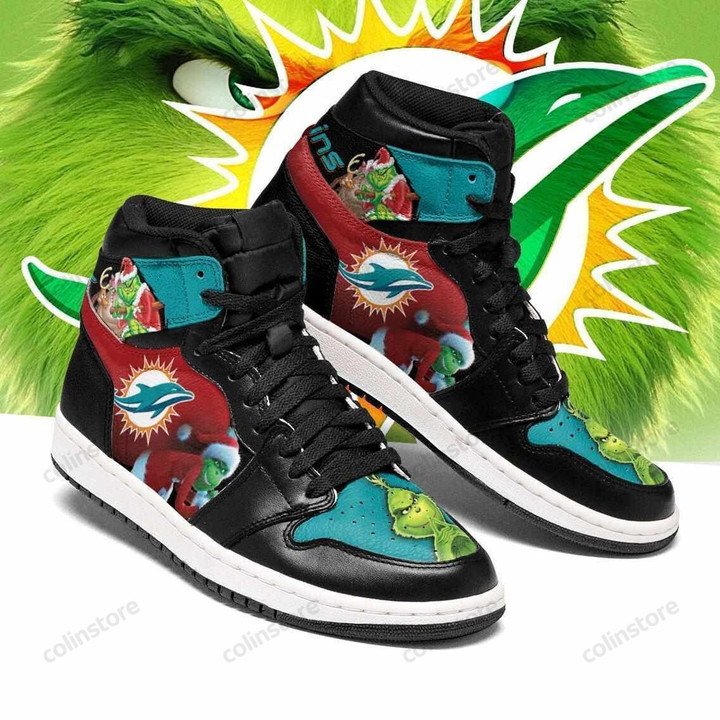 Ideafootwear Miami Dolphins NFL AJ1 High Sneakers Shoes For Men And Women 7