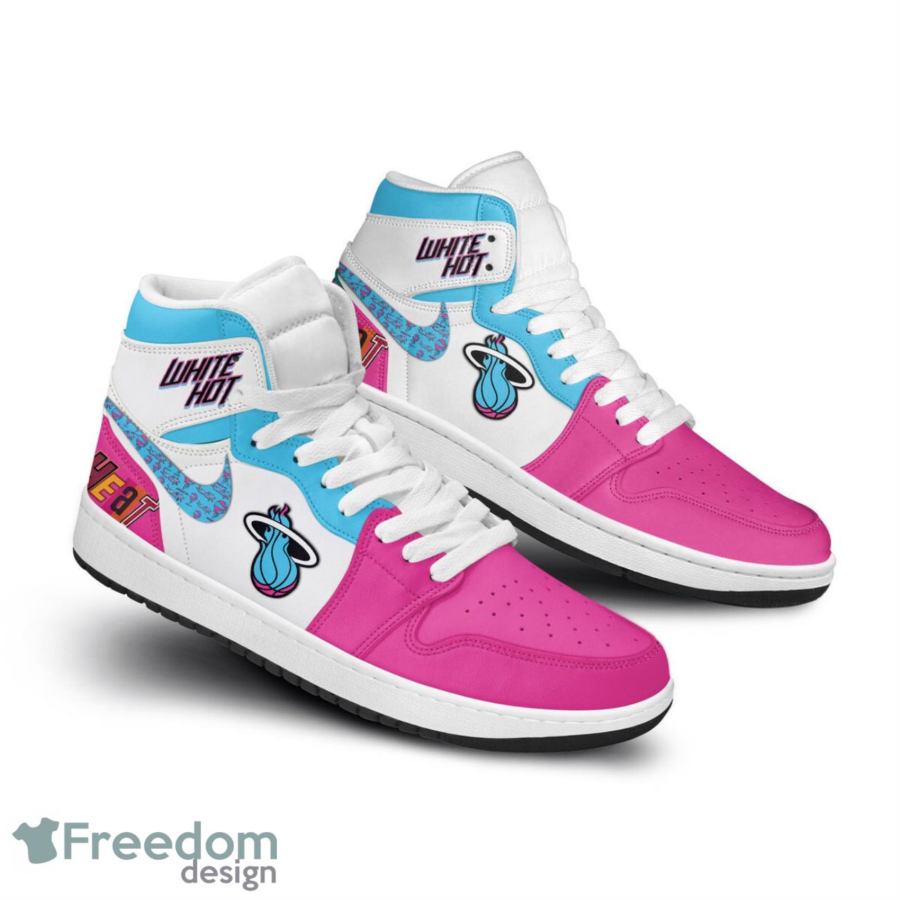 Ideafootwear Miami Heat AJ1 High Sneakers Shoes For Men And Women 6