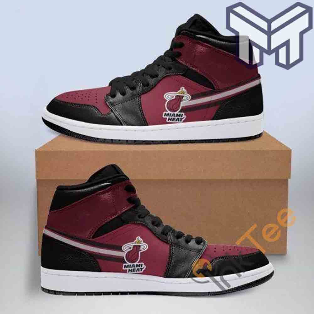 Ideafootwear Miami Heat AJ1 High Sneakers Shoes For Men And Women 3