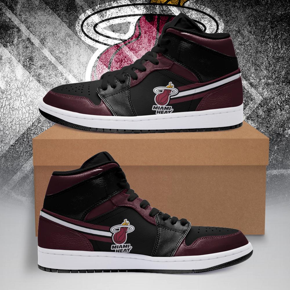 Ideafootwear Miami Heat NBA AJ1 High Sneakers Shoes For Men And Women 4