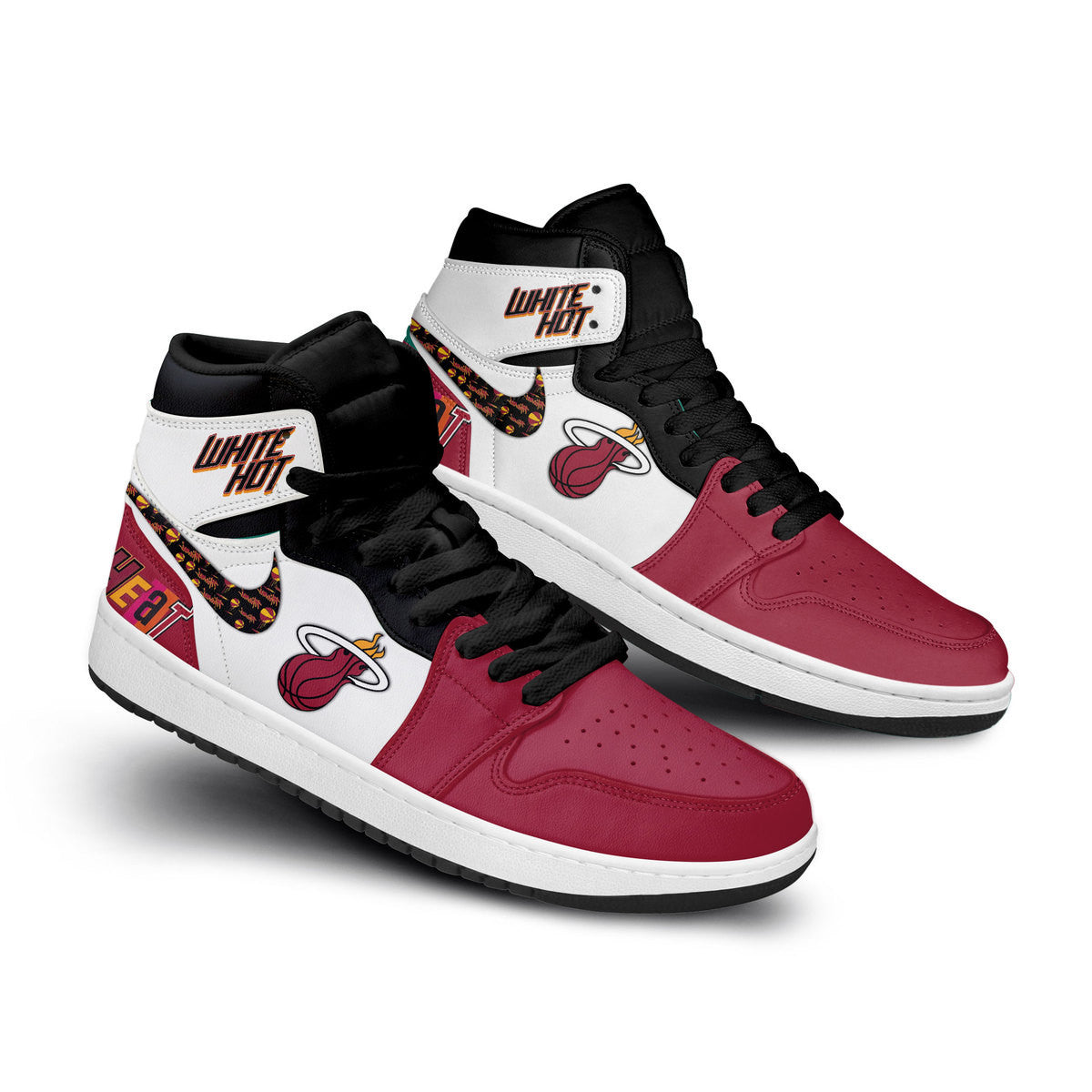 Ideafootwear Miami Heat AJ1 High Sneakers Shoes For Men And Women 12