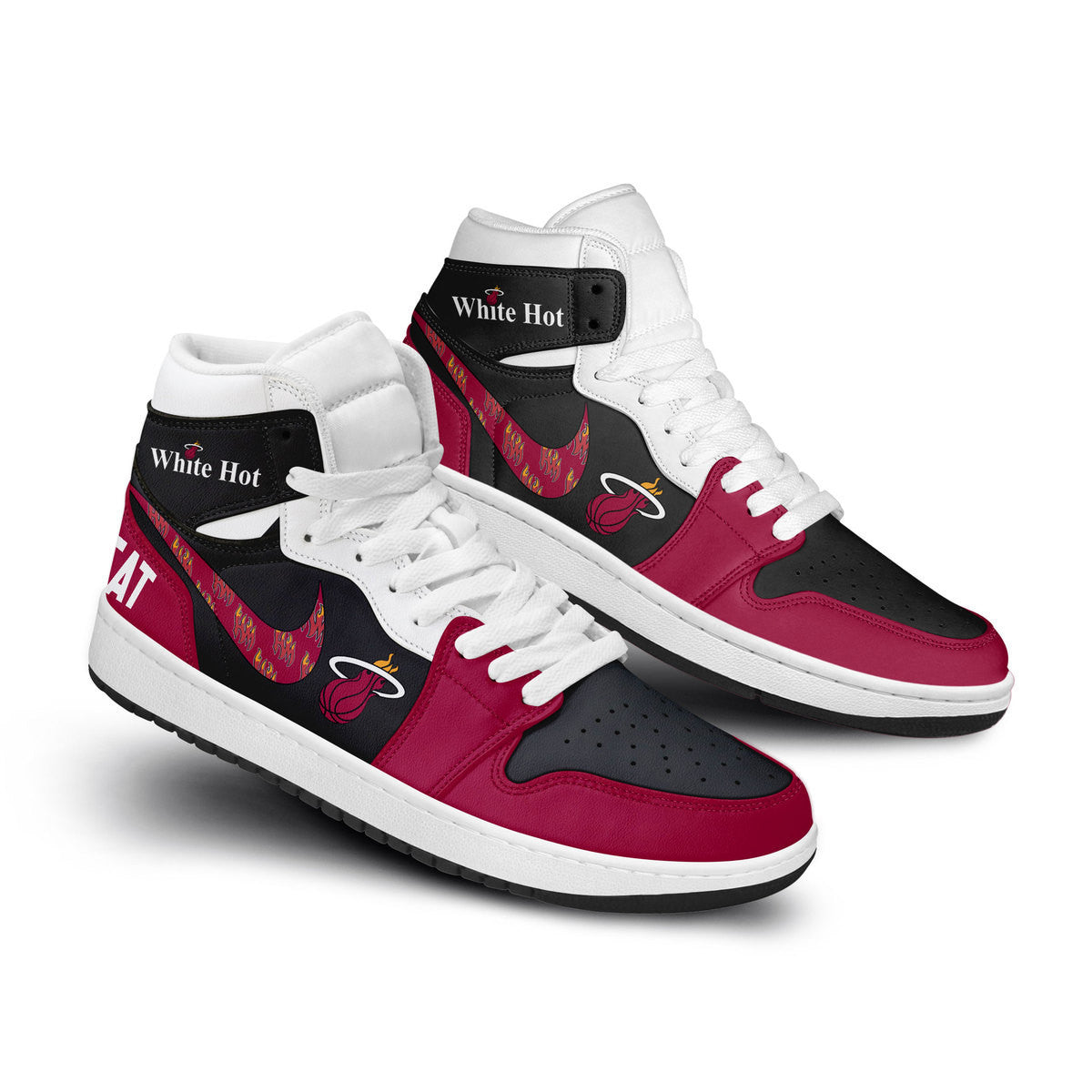 Ideafootwear Miami Heat AJ1 High Sneakers Shoes For Men And Women 11