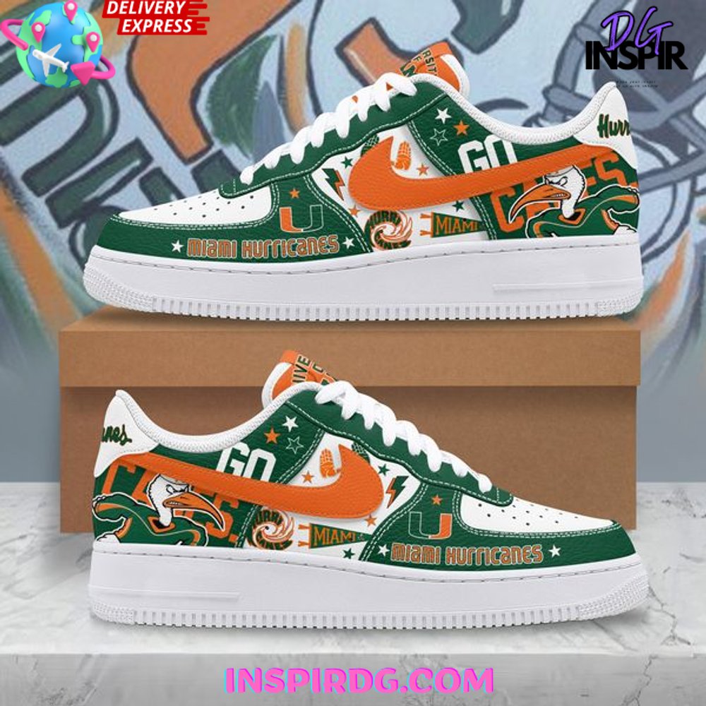 Ideafootwear Miami Hurricanes Air Low-Top Sneakers Shoes For Men And Women 7