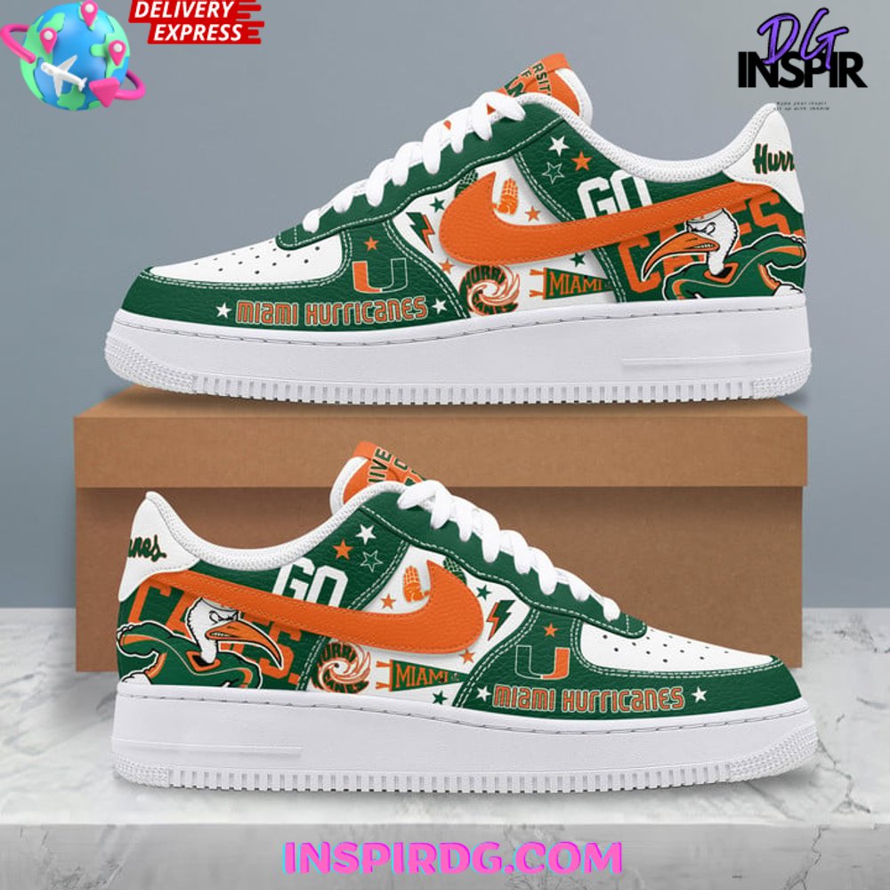 Ideafootwear Miami Hurricanes Air Low-Top Sneakers Shoes For Men And Women 7