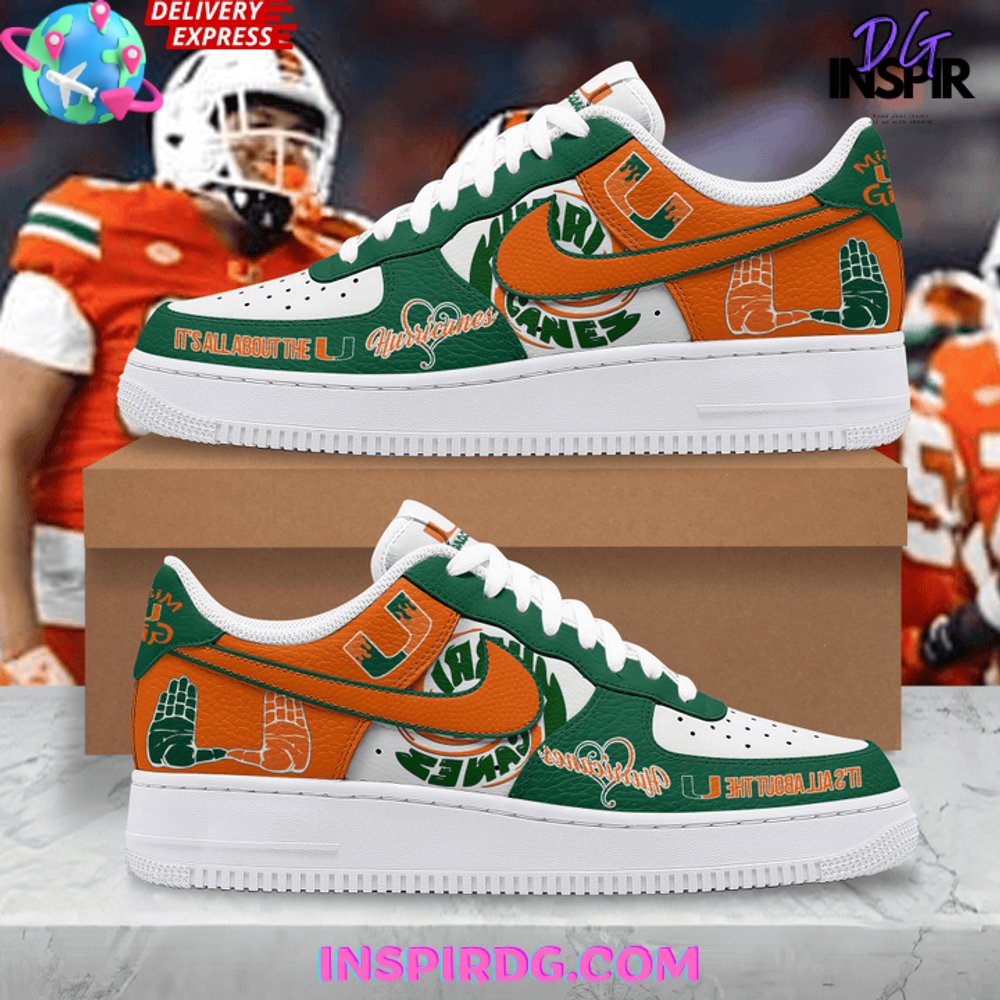 Ideafootwear Miami Hurricanes Air Low-Top Sneakers Shoes For Men And Women 6