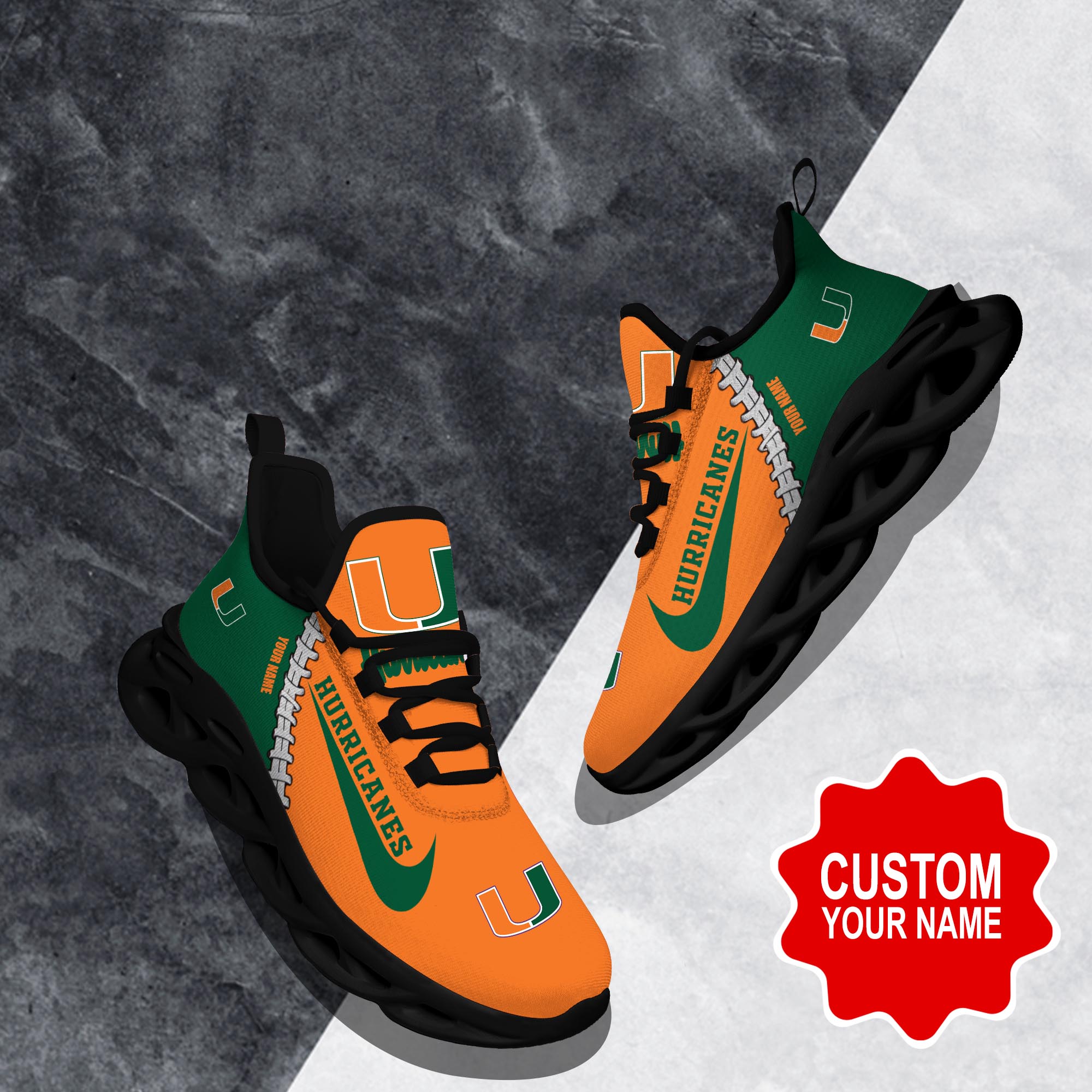 Ideafootwear Miami Hurricanes Max Soul Shoes Sneakers For Men And Women 2