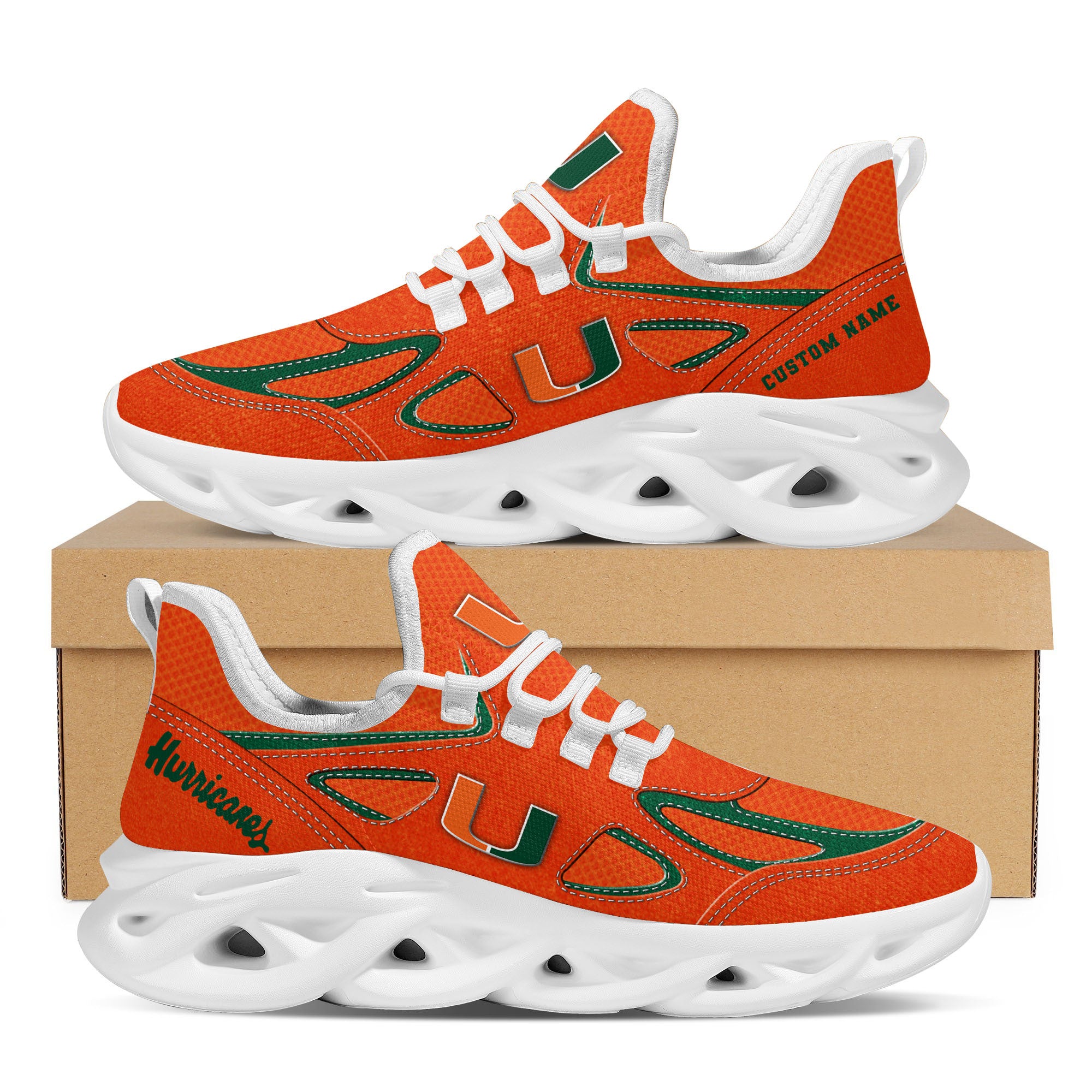 Ideafootwear Miami Hurricanes Max Soul Shoes Sneakers For Men And Women 4