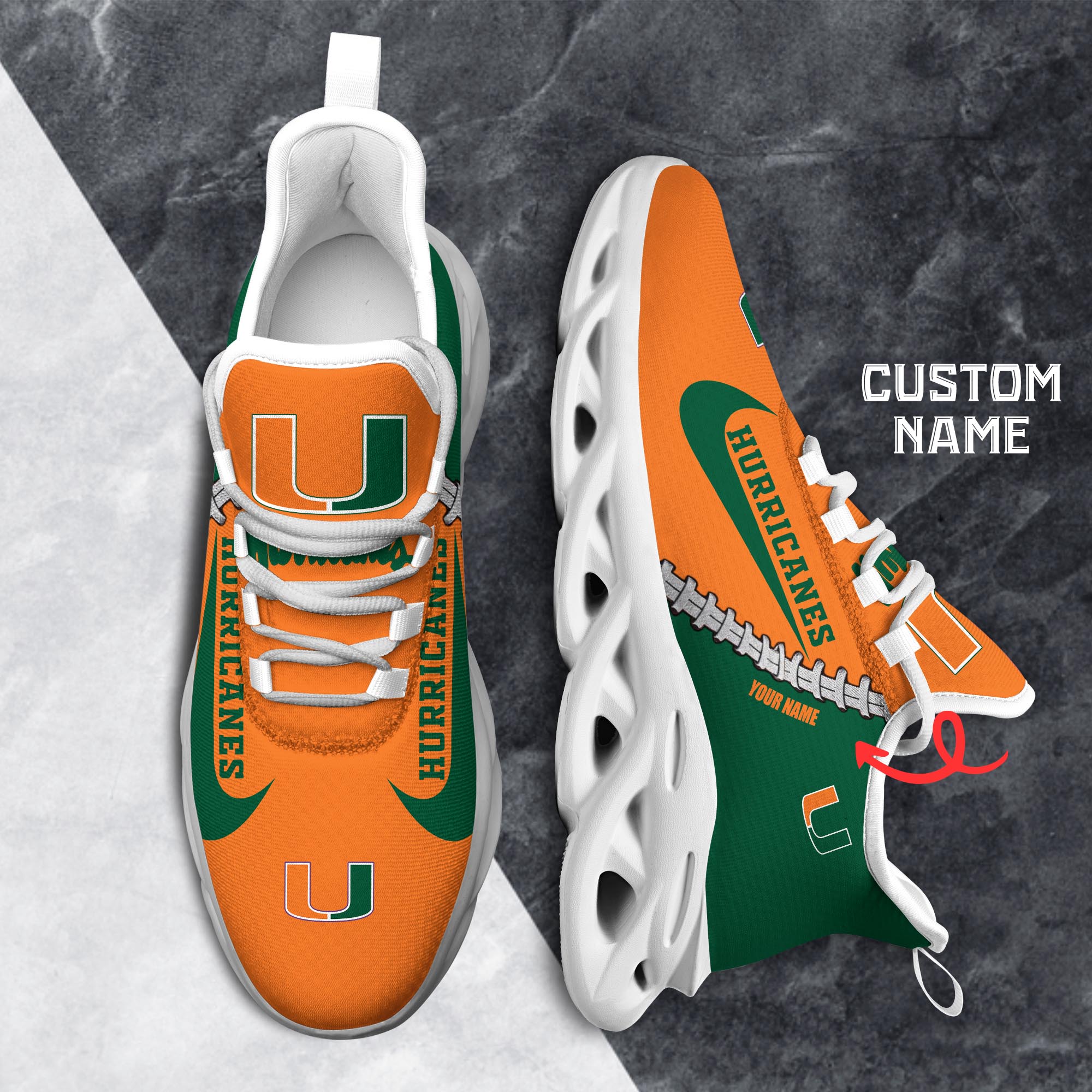 Ideafootwear Miami Hurricanes Max Soul Shoes Sneakers For Men And Women 2