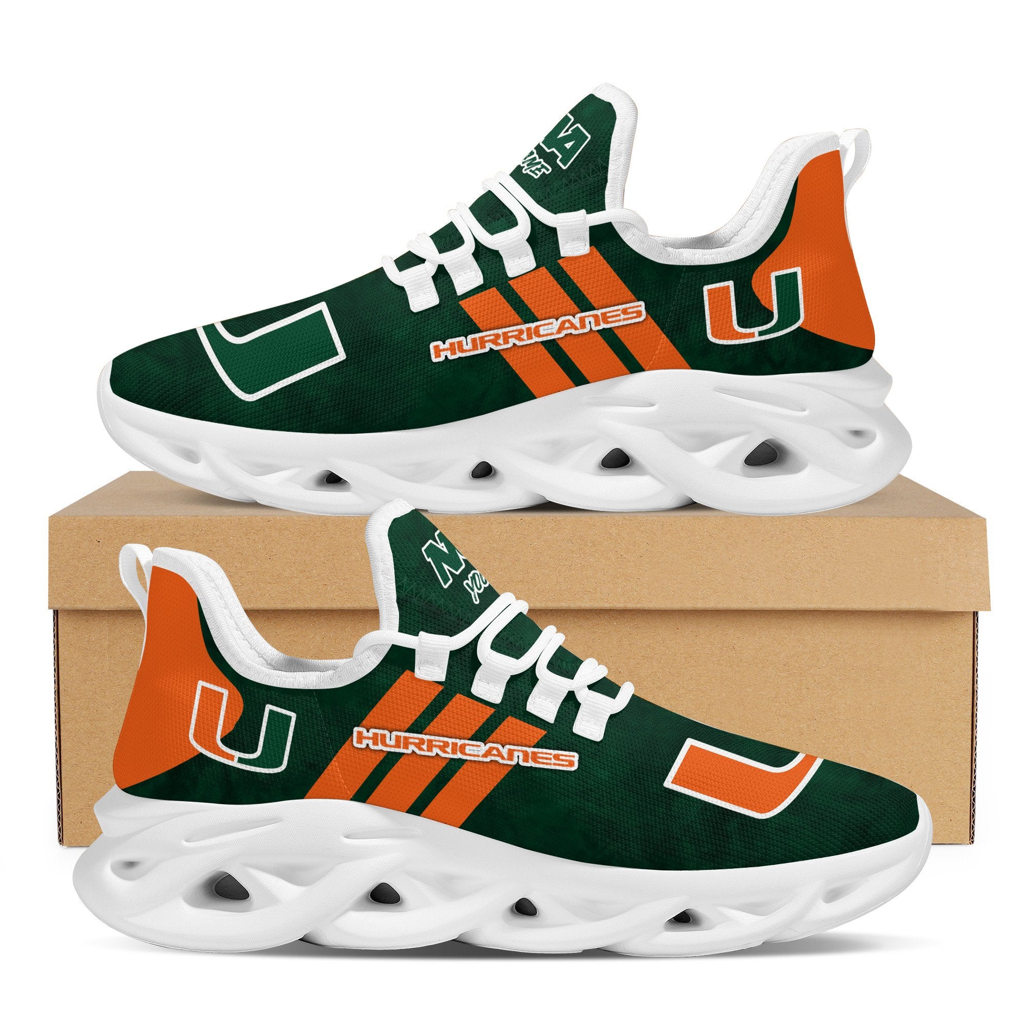 Ideafootwear Miami Hurricanes Max Soul Shoes Sneakers For Men And Women 5