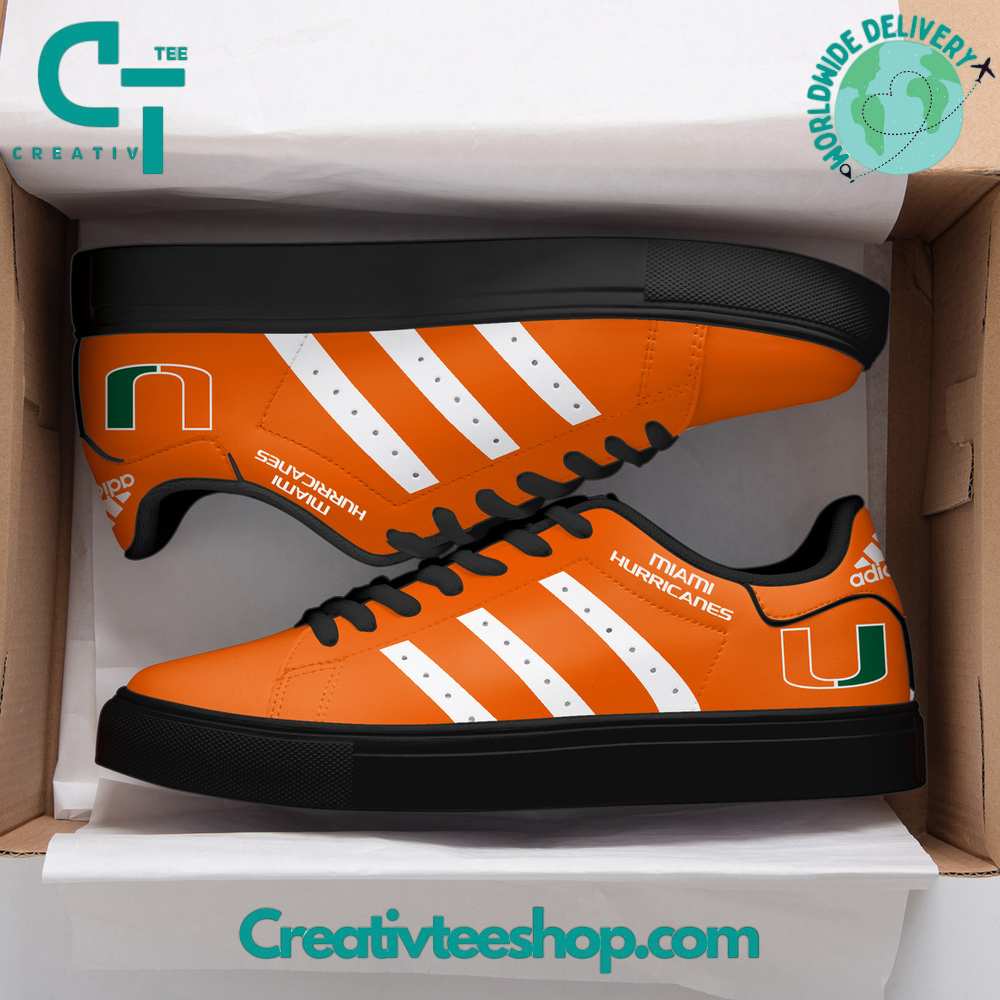 Ideafootwear Miami Hurricanes Skate Stan Shoes Sneakes For Men And Women 2