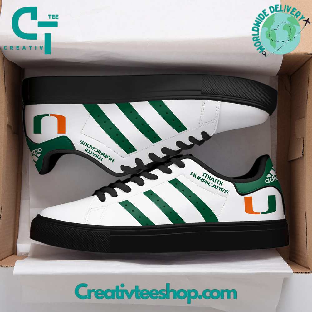 Ideafootwear Miami Hurricanes Skate Stan Shoes Sneakes For Men And Women 3