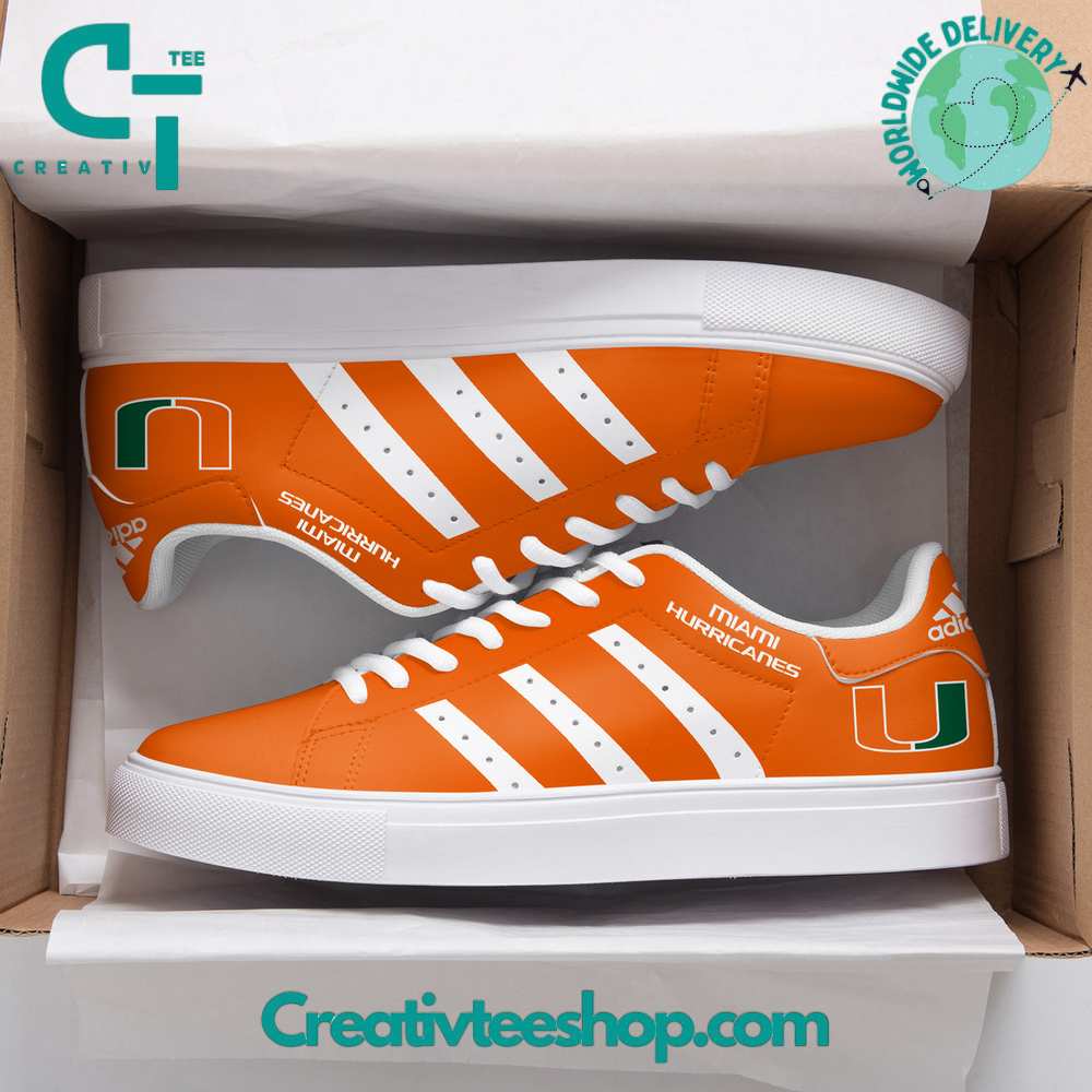 Ideafootwear Miami Hurricanes Skate Stan Shoes Sneakes For Men And Women 2