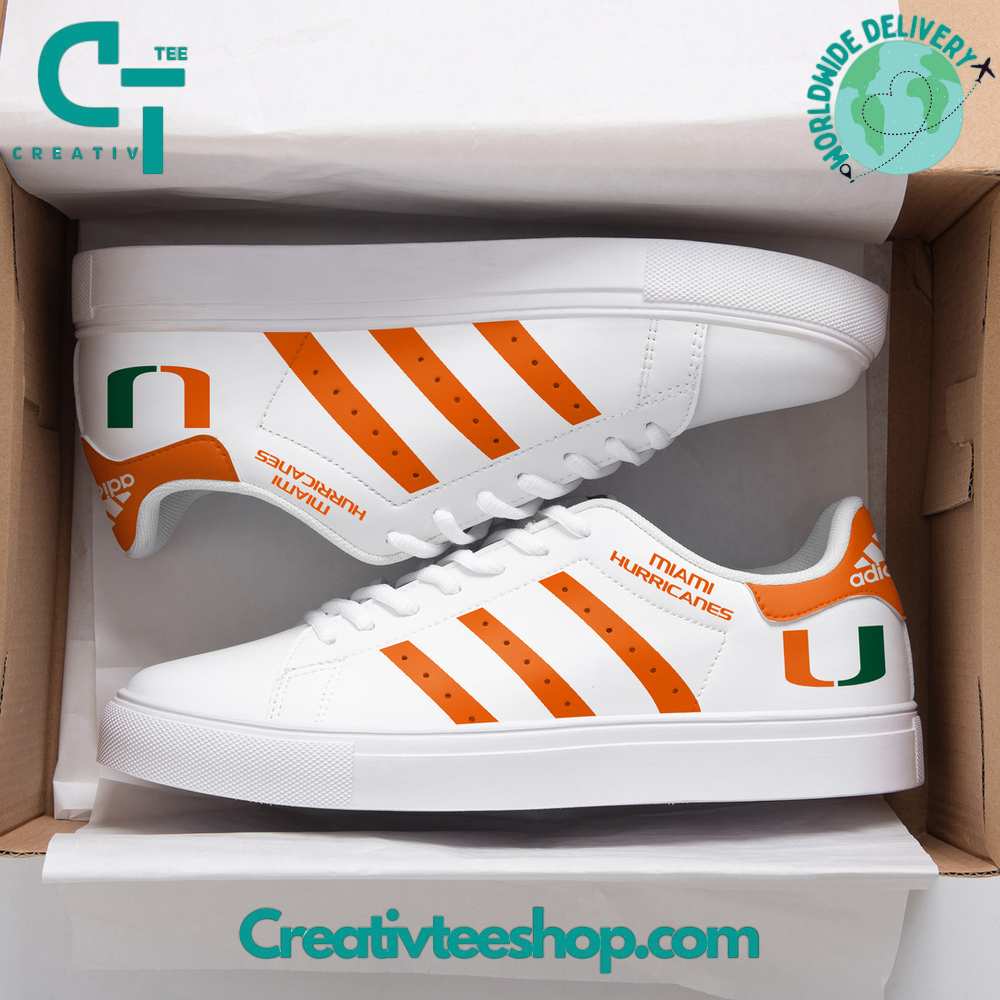 Ideafootwear Miami Hurricanes Skate Stan Shoes Sneakes For Men And Women 1