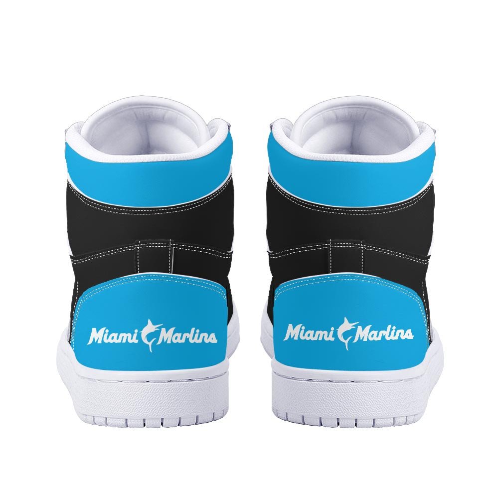 Ideafootwear Miami Marlins AJ1 High Sneakers Shoes For Men And Women 4
