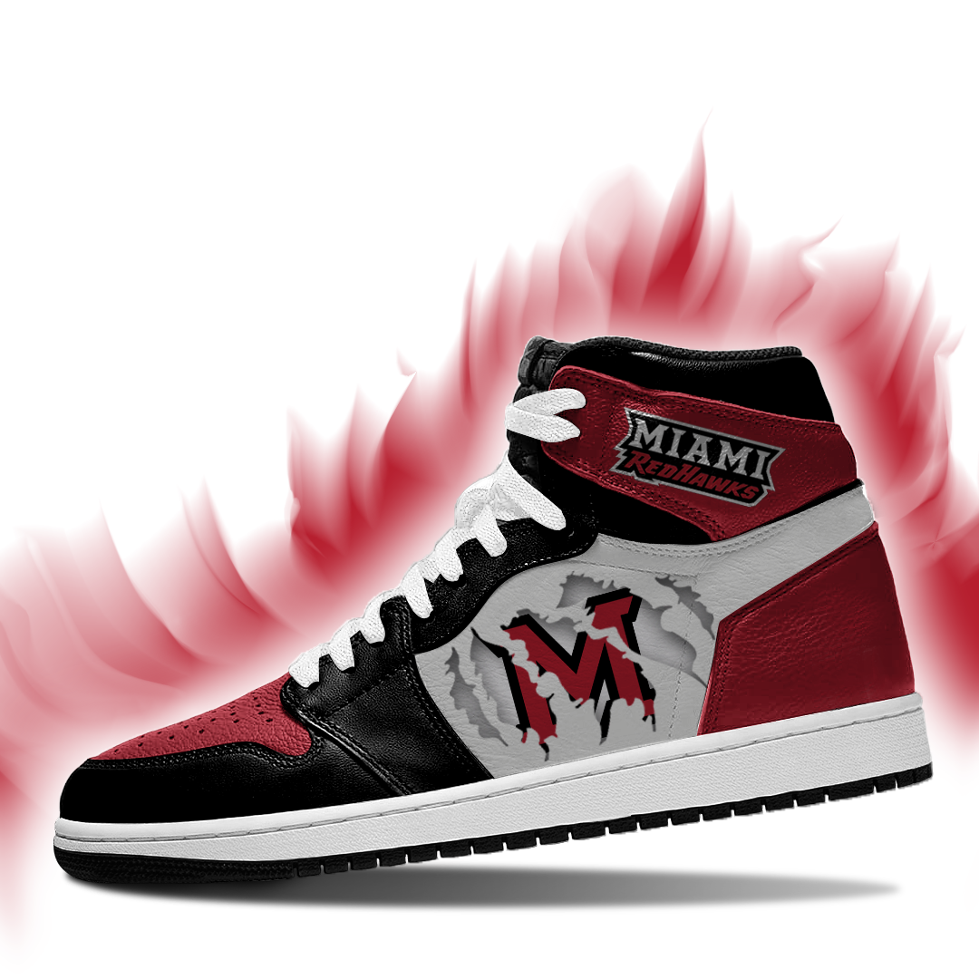 Ideafootwear Miami RedHawks AJ1 High Sneakers Shoes For Men And Women 1