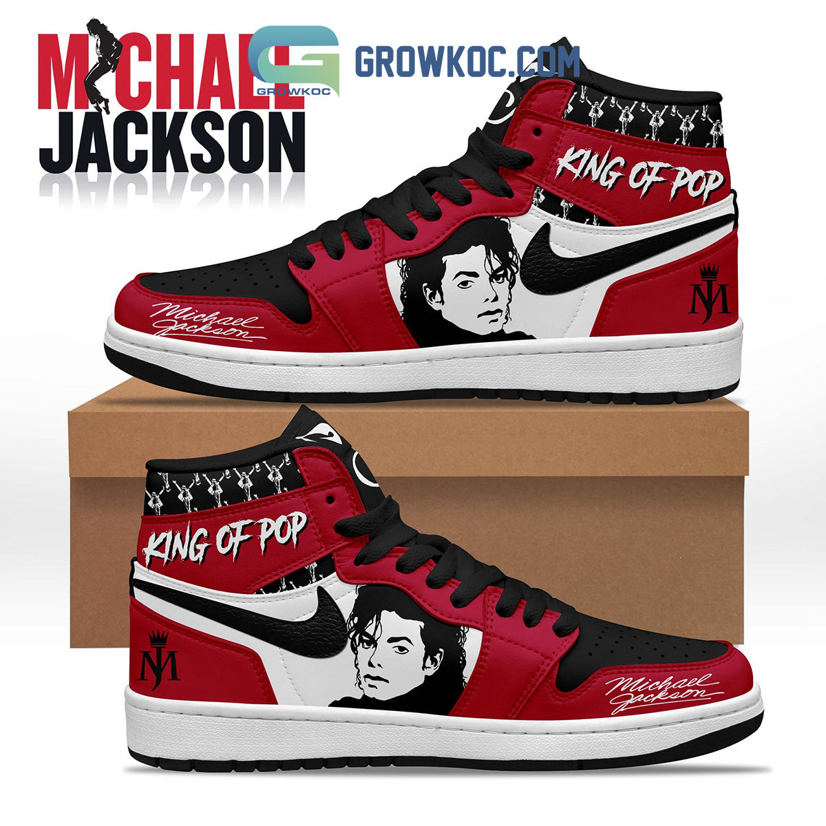 Ideafootwear Michael Jackson AJ1 High Sneakers Shoes For Men And Women 3