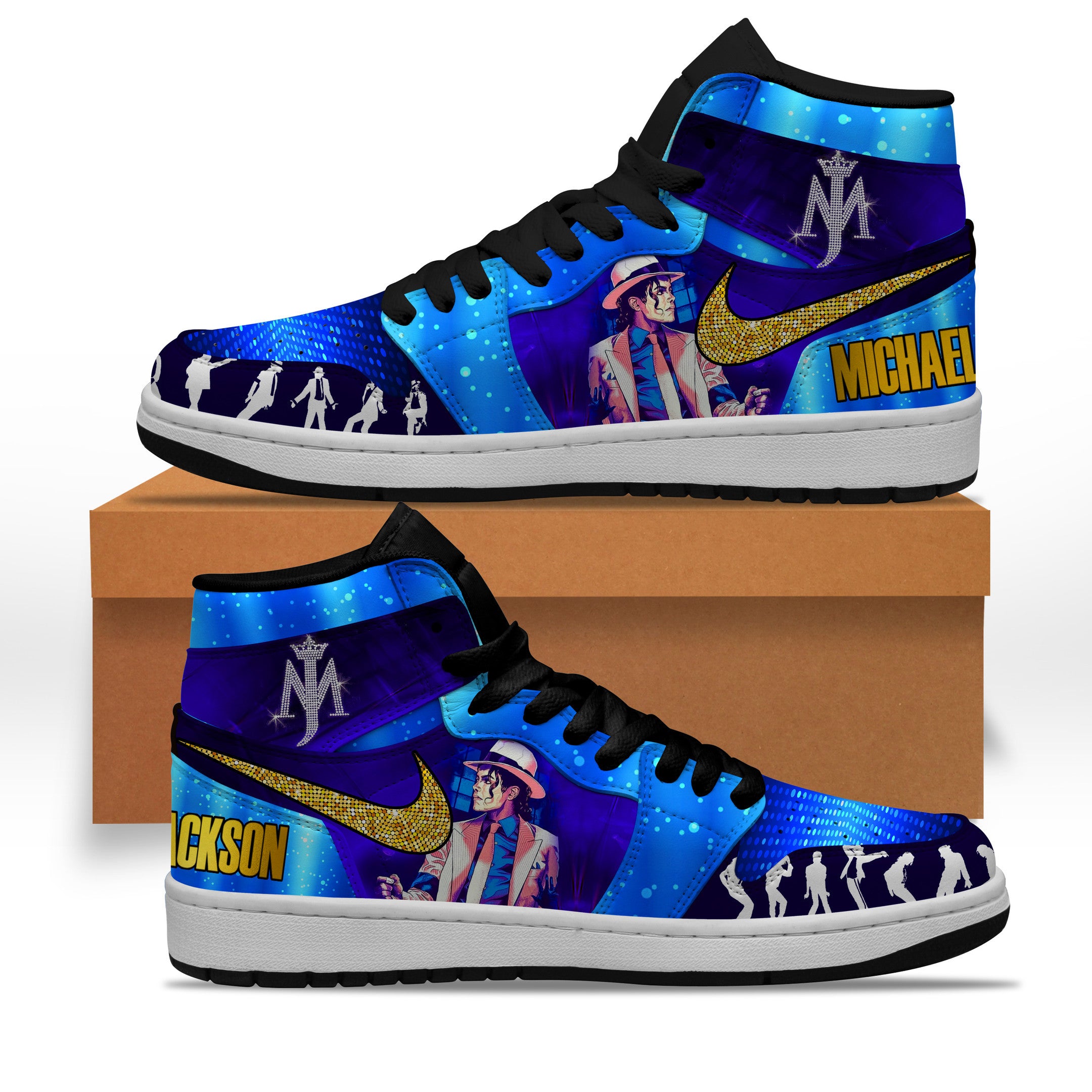 Ideafootwear Michael Jackson AJ1 High Sneakers Shoes For Men And Women 5