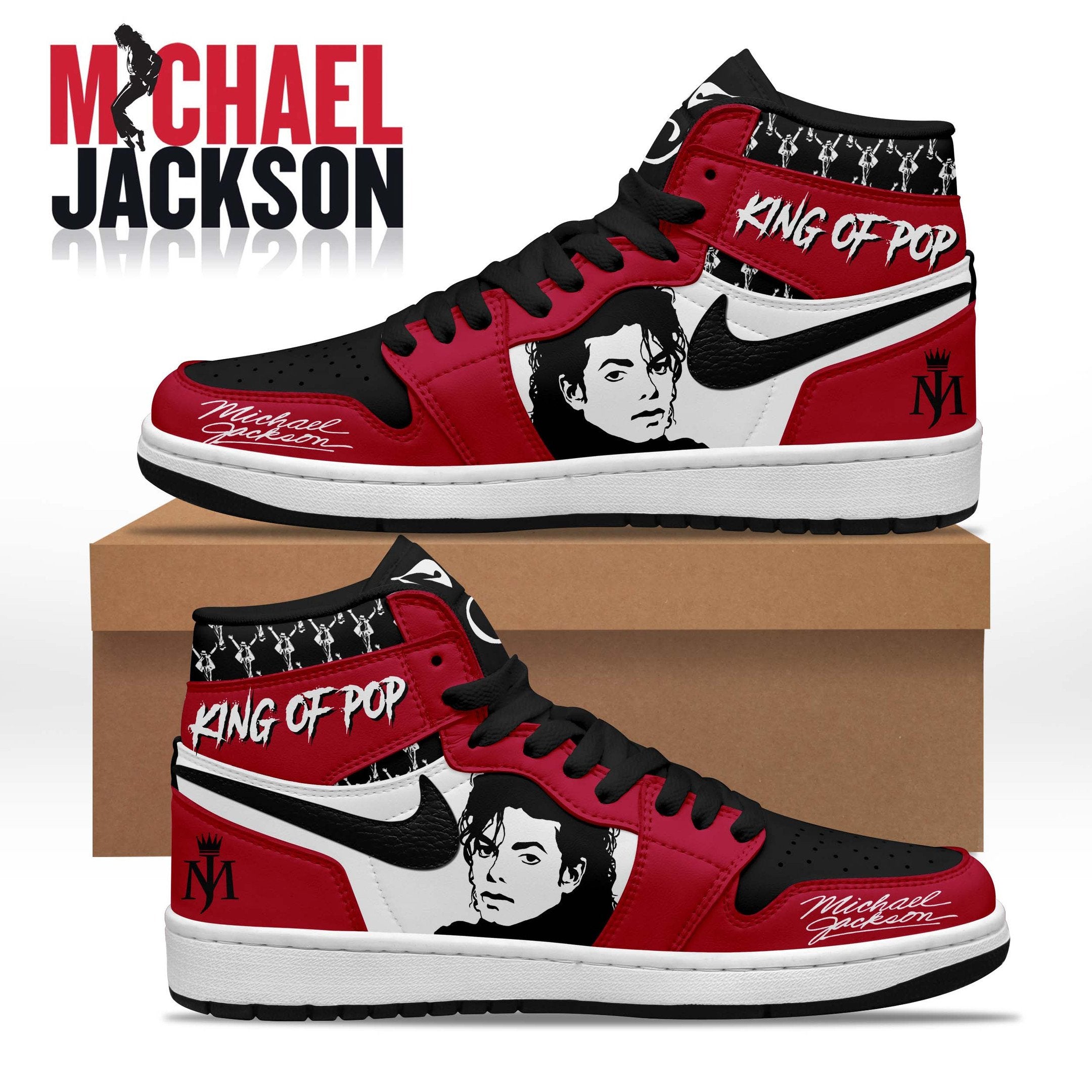 Ideafootwear Michael Jackson AJ1 High Sneakers Shoes For Men And Women 6