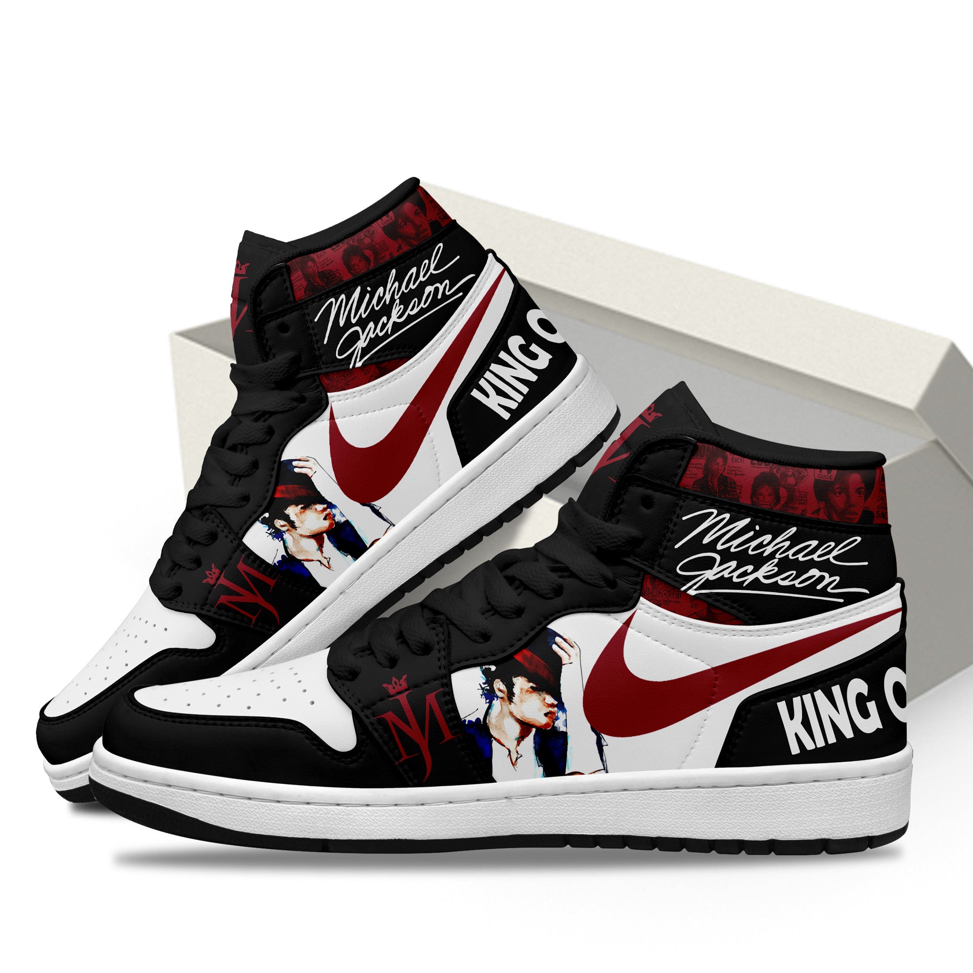Ideafootwear Michael Jackson AJ1 High Sneakers Shoes For Men And Women 7
