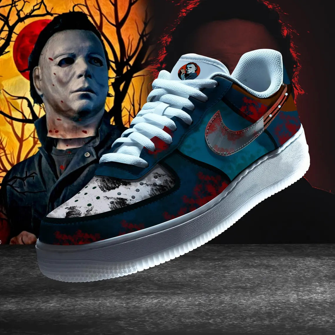 Ideafootwear Michael Myers Air Low-Top Sneakers Shoes For Men And Women 2