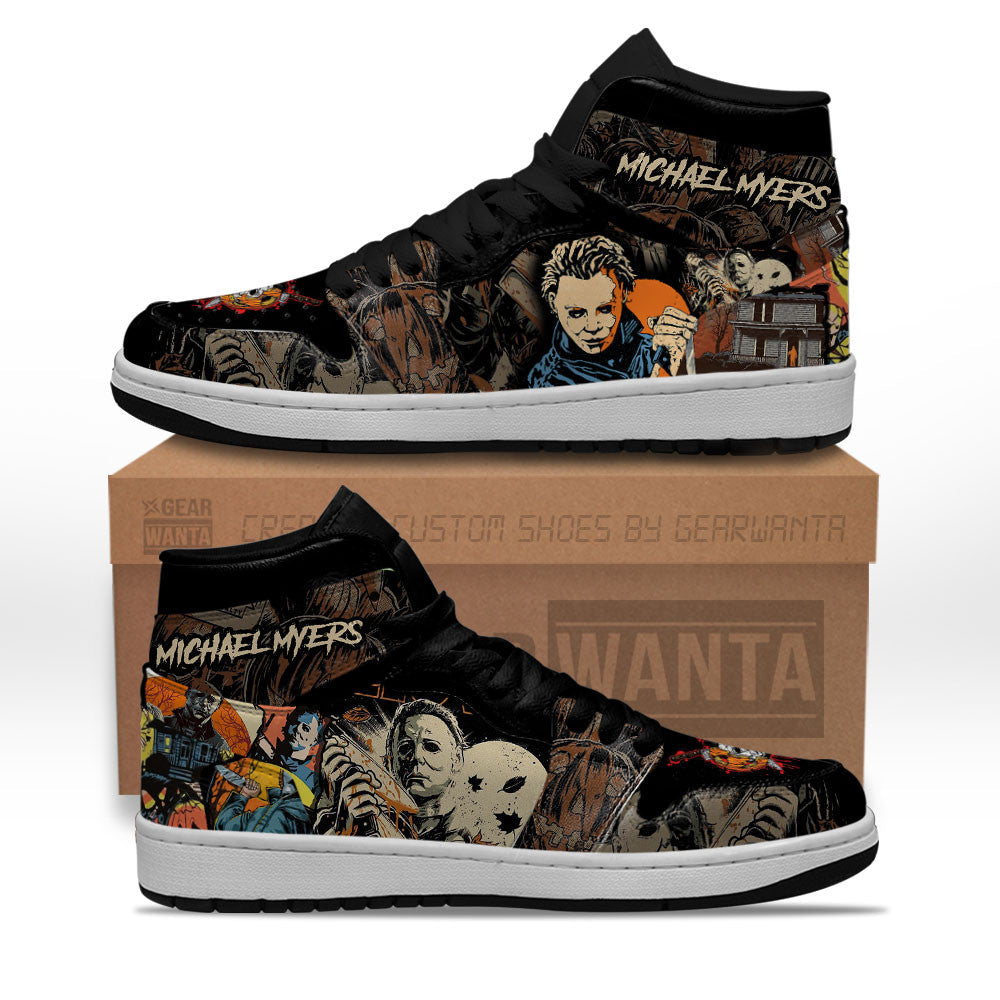 Ideafootwear Michael Myers AJ1 High Sneakers Shoes For Men And Women 2