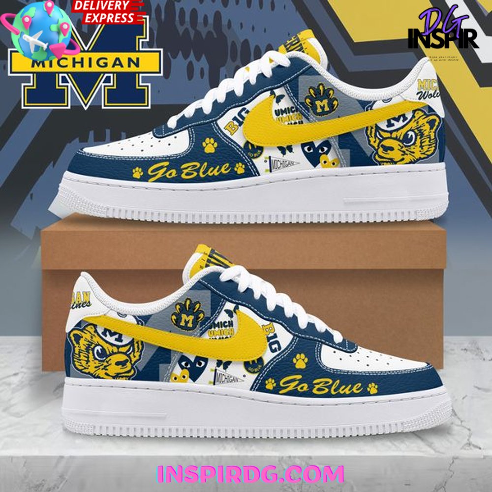 Ideafootwear Michigan Wolverines Air Low-Top Sneakers Shoes For Men And Women 6