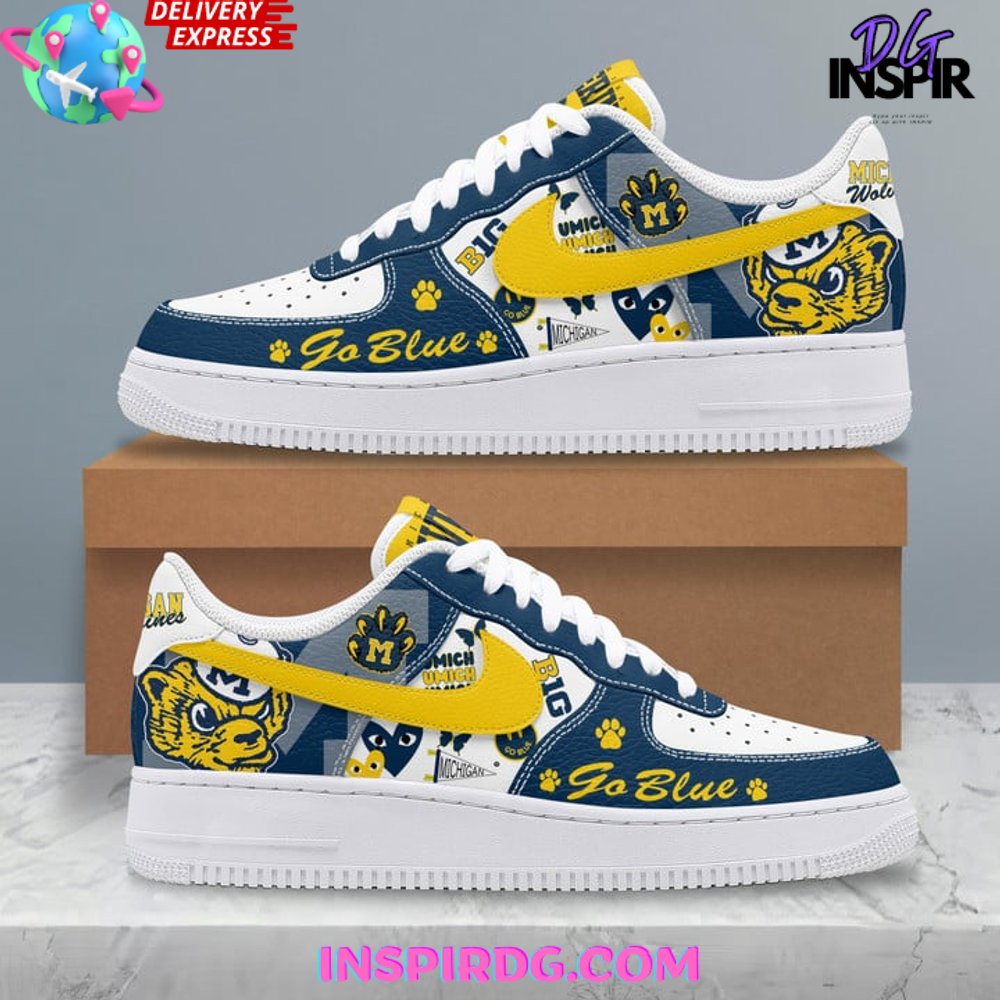 Ideafootwear Michigan Wolverines Air Low-Top Sneakers Shoes For Men And Women 6