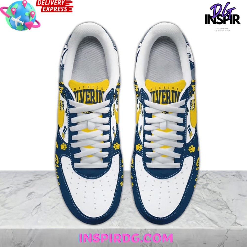 Ideafootwear Michigan Wolverines Air Low-Top Sneakers Shoes For Men And Women 6